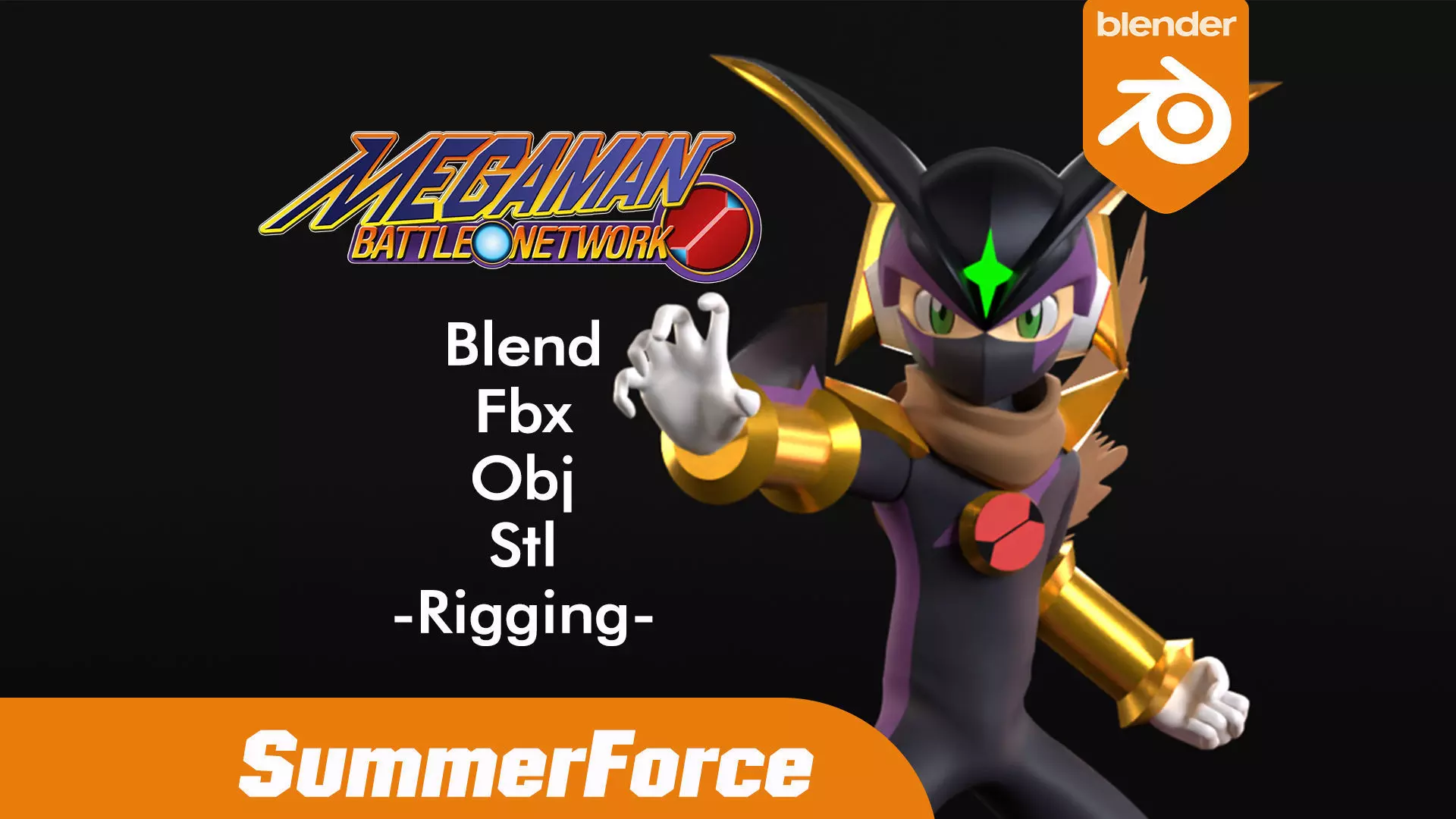 Bass Cross MegaMan - Megaman Battle Network 3D model_0