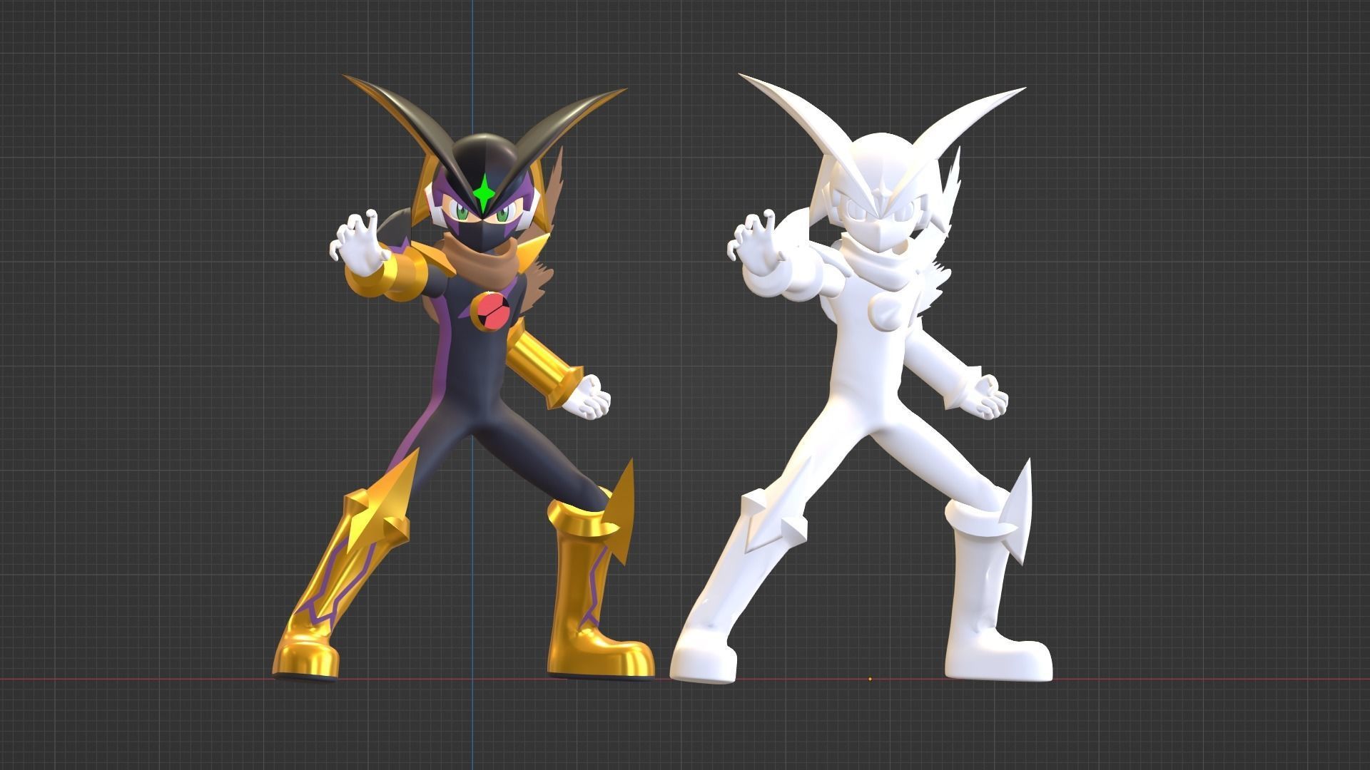 Bass Cross MegaMan - Megaman Battle Network 3D model_15