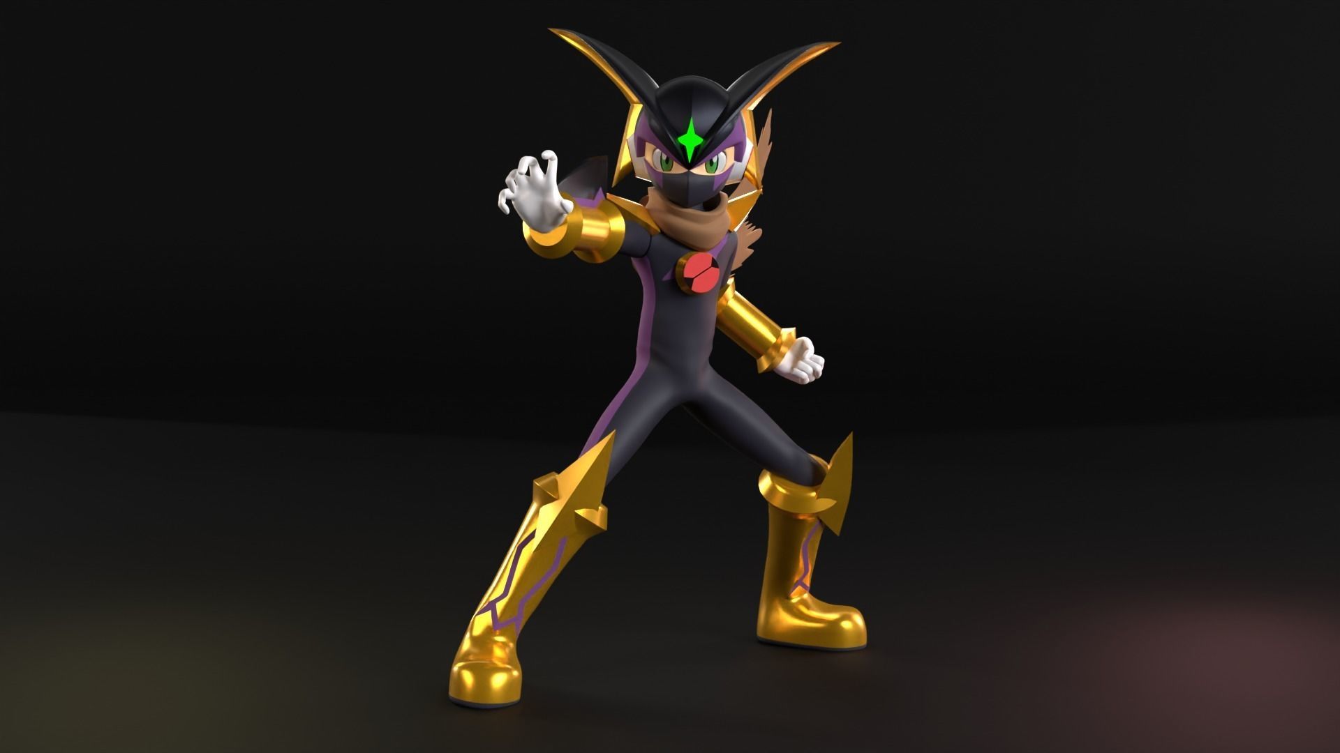 Bass Cross MegaMan - Megaman Battle Network 3D model_1