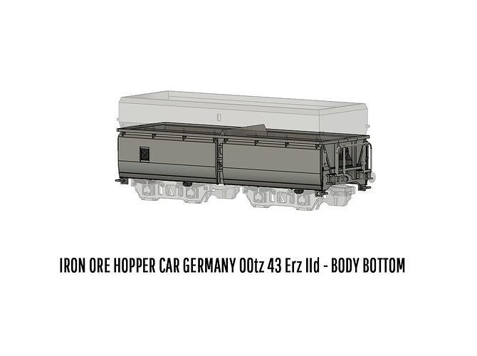 ROLLS-0013 German State Railways Hopper car Erz IId H0-scale 3D print model 4