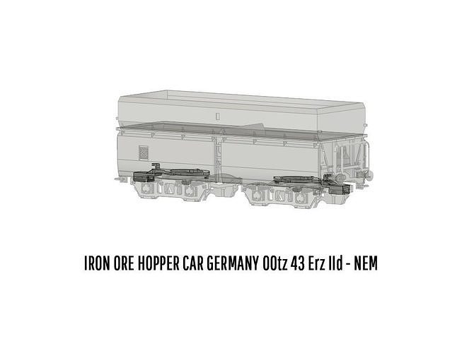 ROLLS-0013 German State Railways Hopper car Erz IId H0-scale 3D print model 5