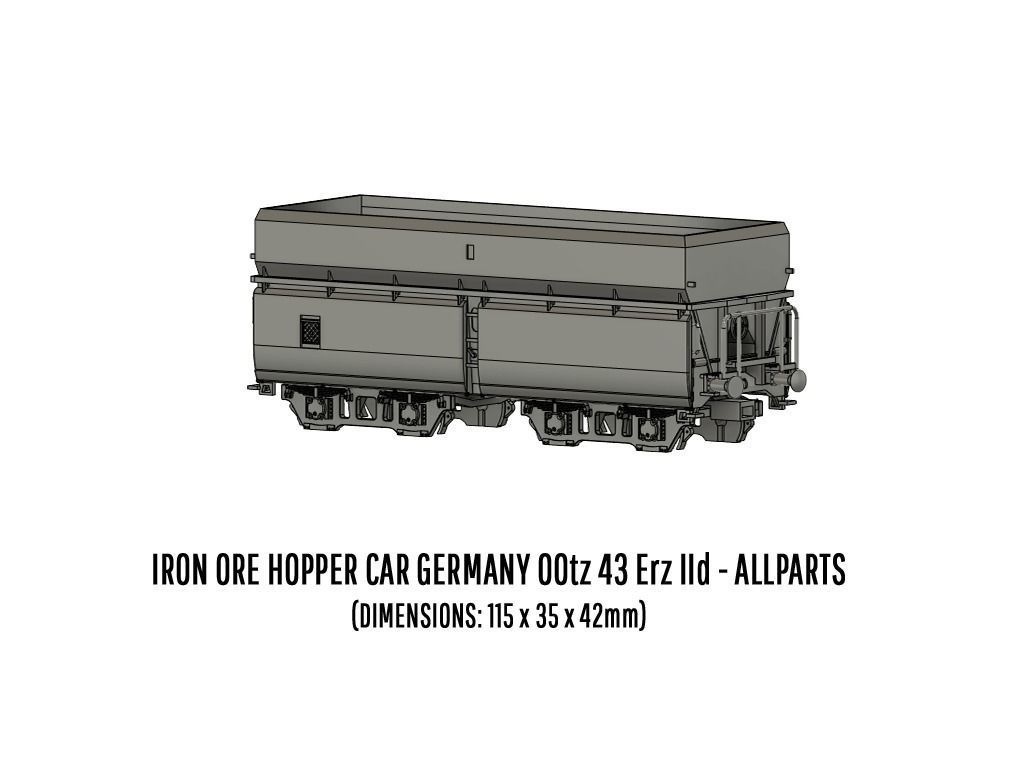 ROLLS-0013 German State Railways Hopper car Erz IId H0-scale 3D print model_4