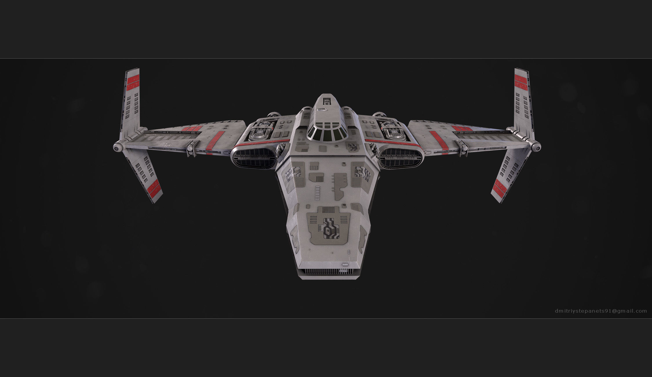 Rebel special forces star ship Low-poly 3D model_16