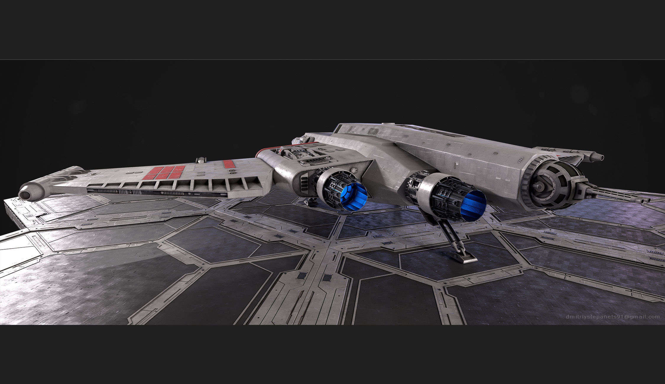Rebel special forces star ship Low-poly 3D model_11