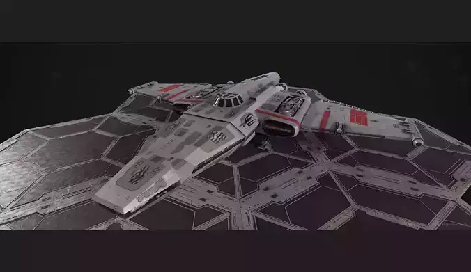 Rebel special forces star ship Low-poly 3D model