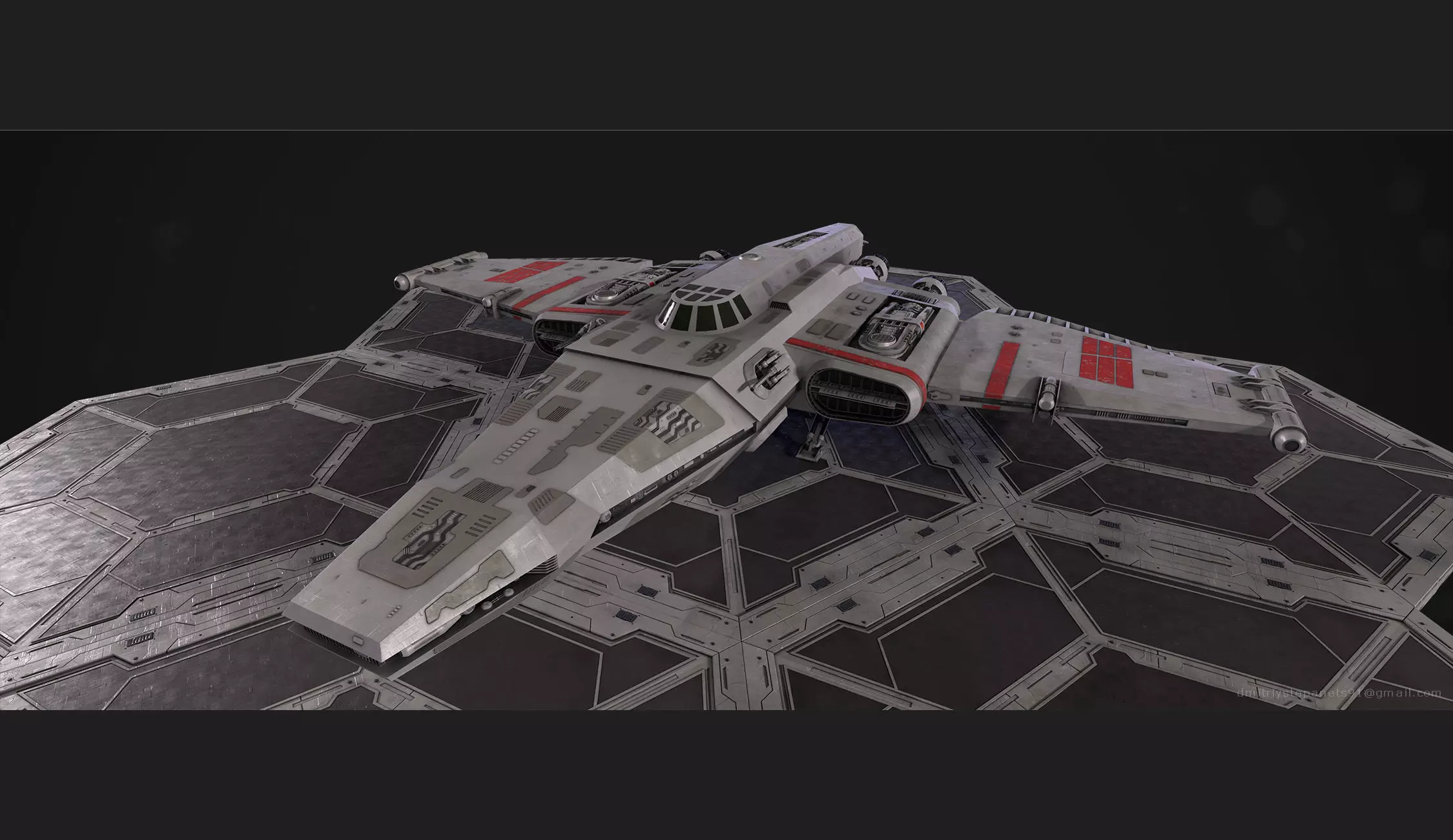 Rebel special forces star ship Low-poly 3D model_0