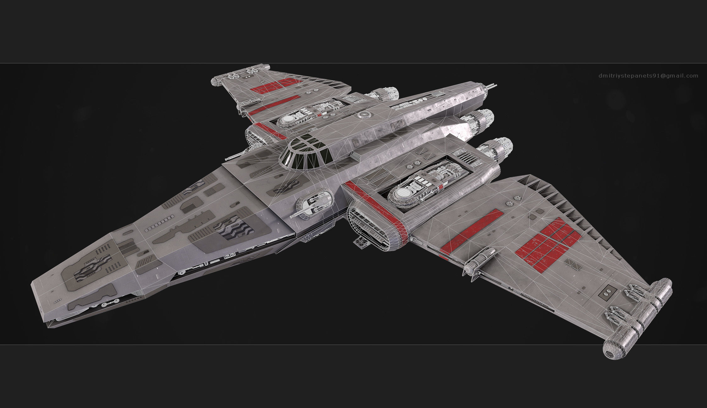 Rebel special forces star ship Low-poly 3D model_29