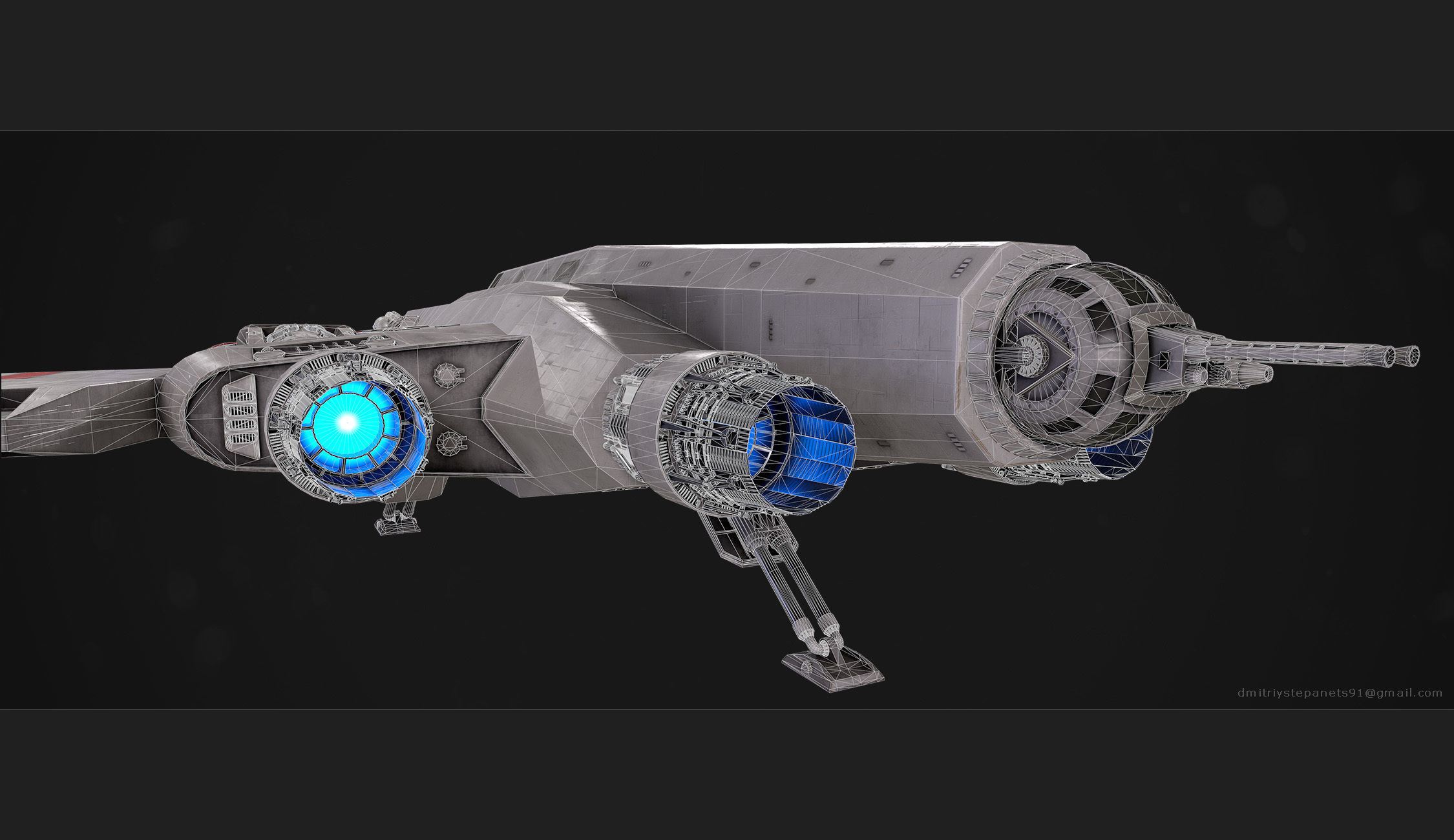 Rebel special forces star ship Low-poly 3D model_28