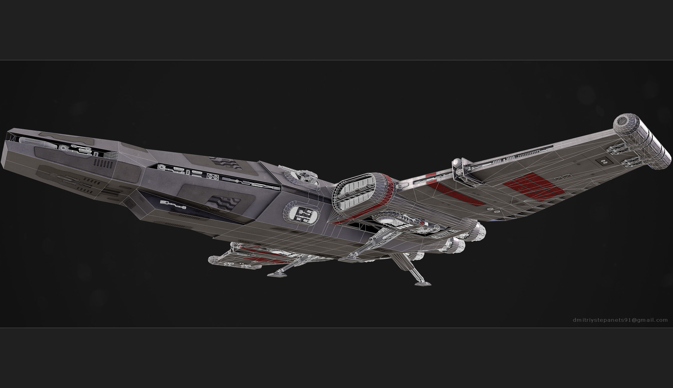 Rebel special forces star ship Low-poly 3D model_27