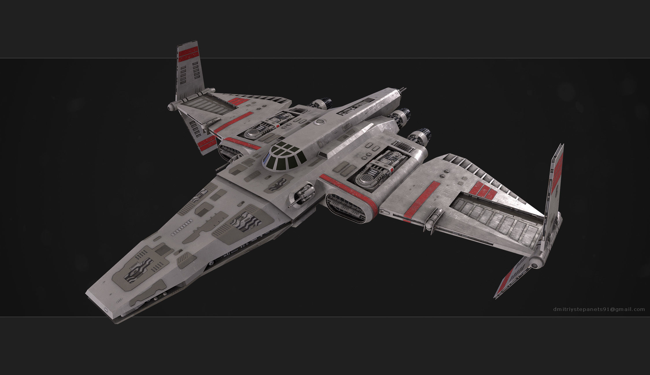 Rebel special forces star ship Low-poly 3D model_15