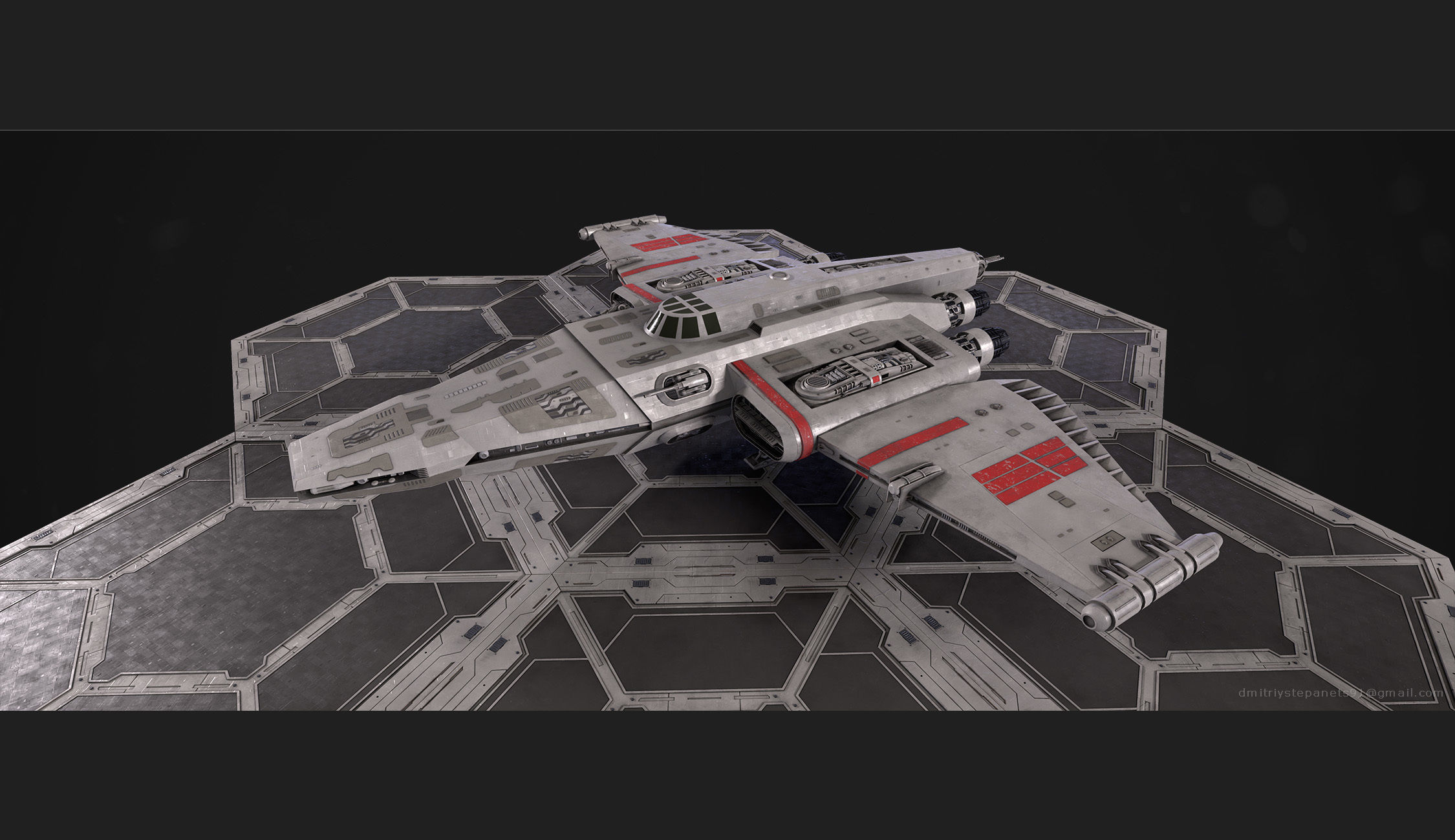Rebel special forces star ship Low-poly 3D model_9