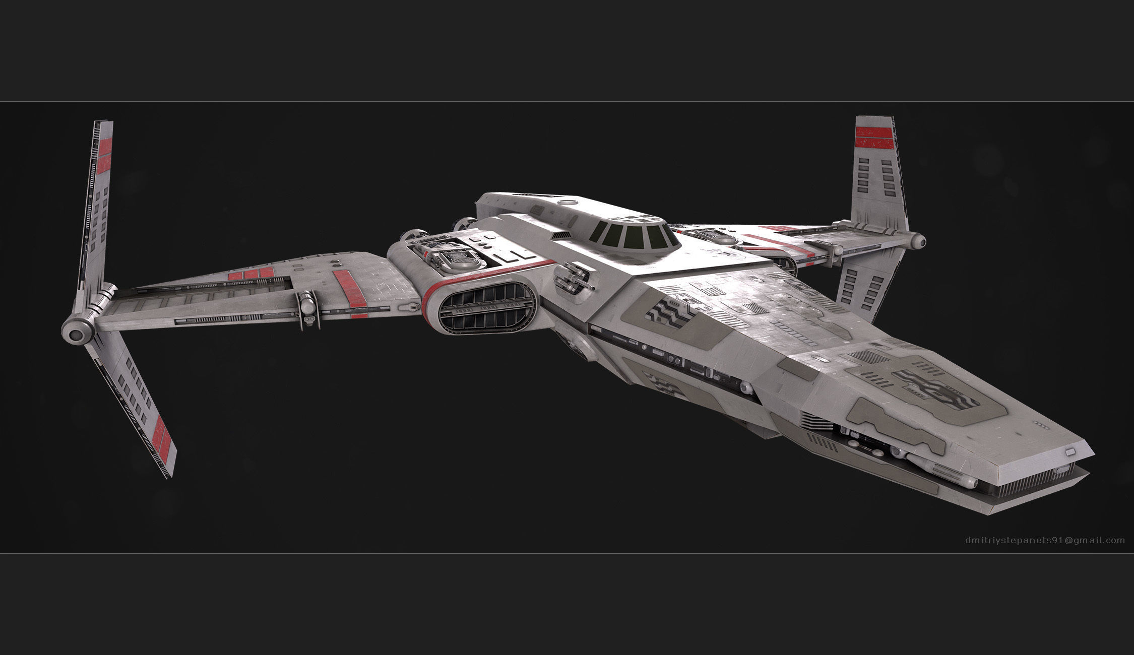 Rebel special forces star ship Low-poly 3D model_26