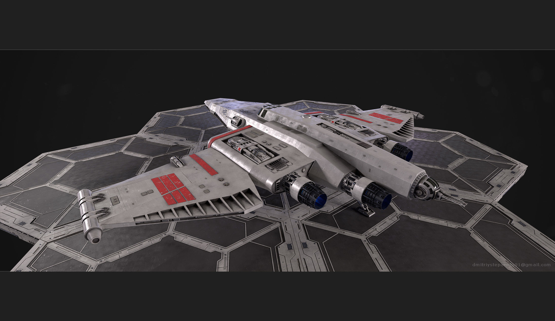 Rebel special forces star ship Low-poly 3D model_10
