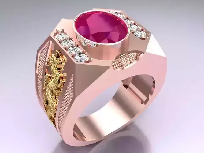 Dragon Ring - Oval stone ring - N9431