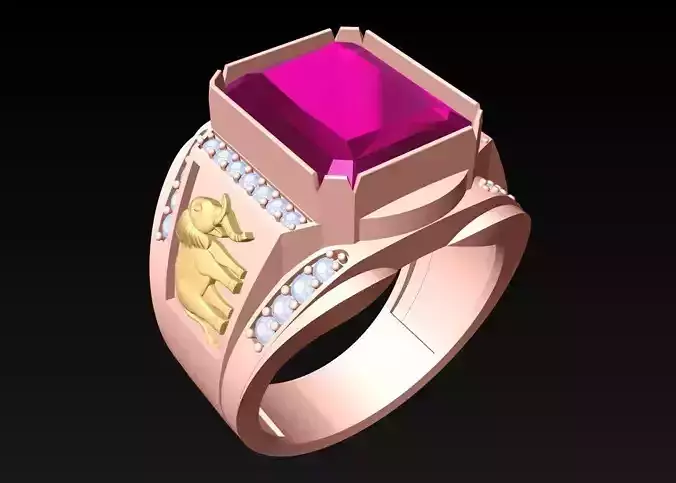 Elephants  Ring - Mens Rings - N9336