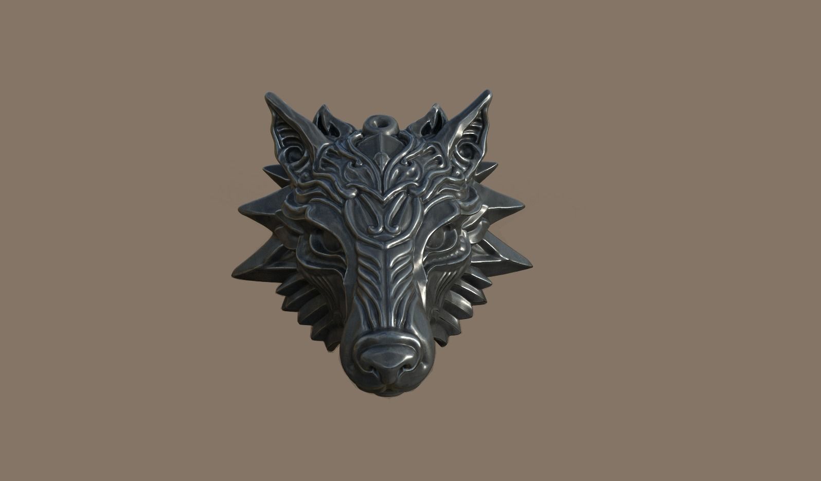 Wolf Medallion2 3D print model_5