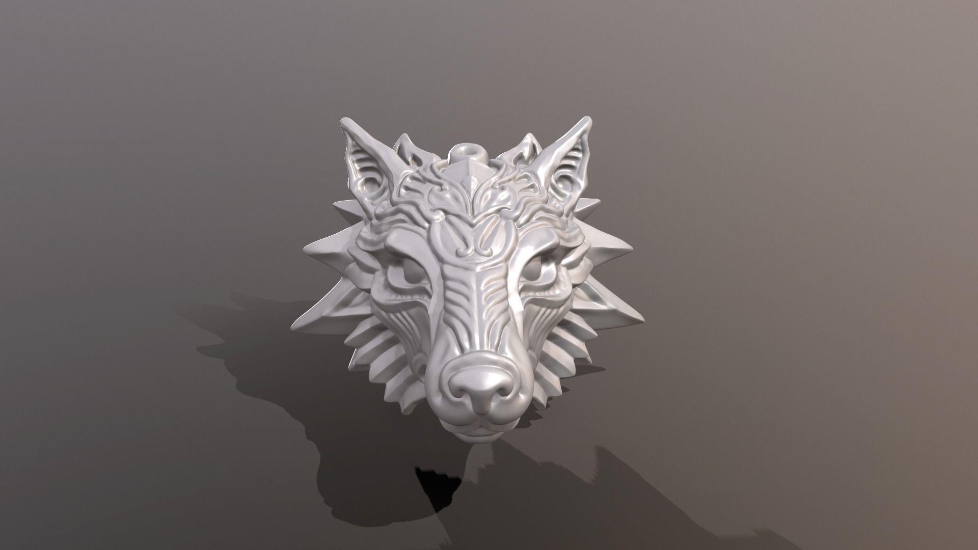 Wolf Medallion2 3D print model_6