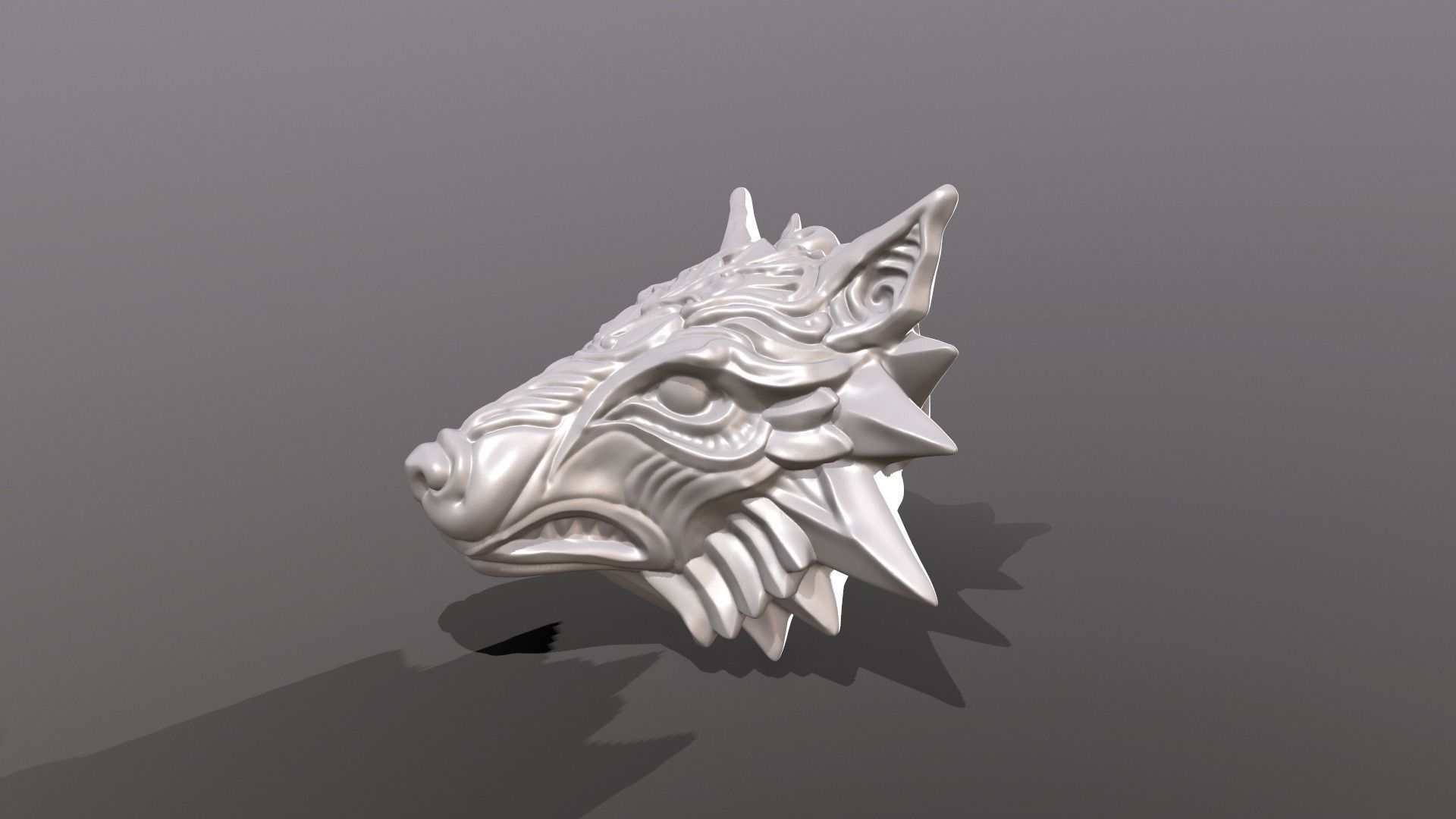 Wolf Medallion2 3D print model_7