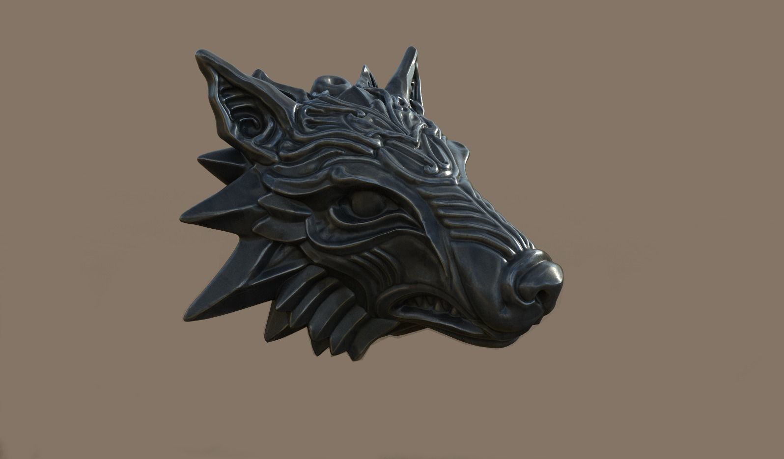 Wolf Medallion2 3D print model_4