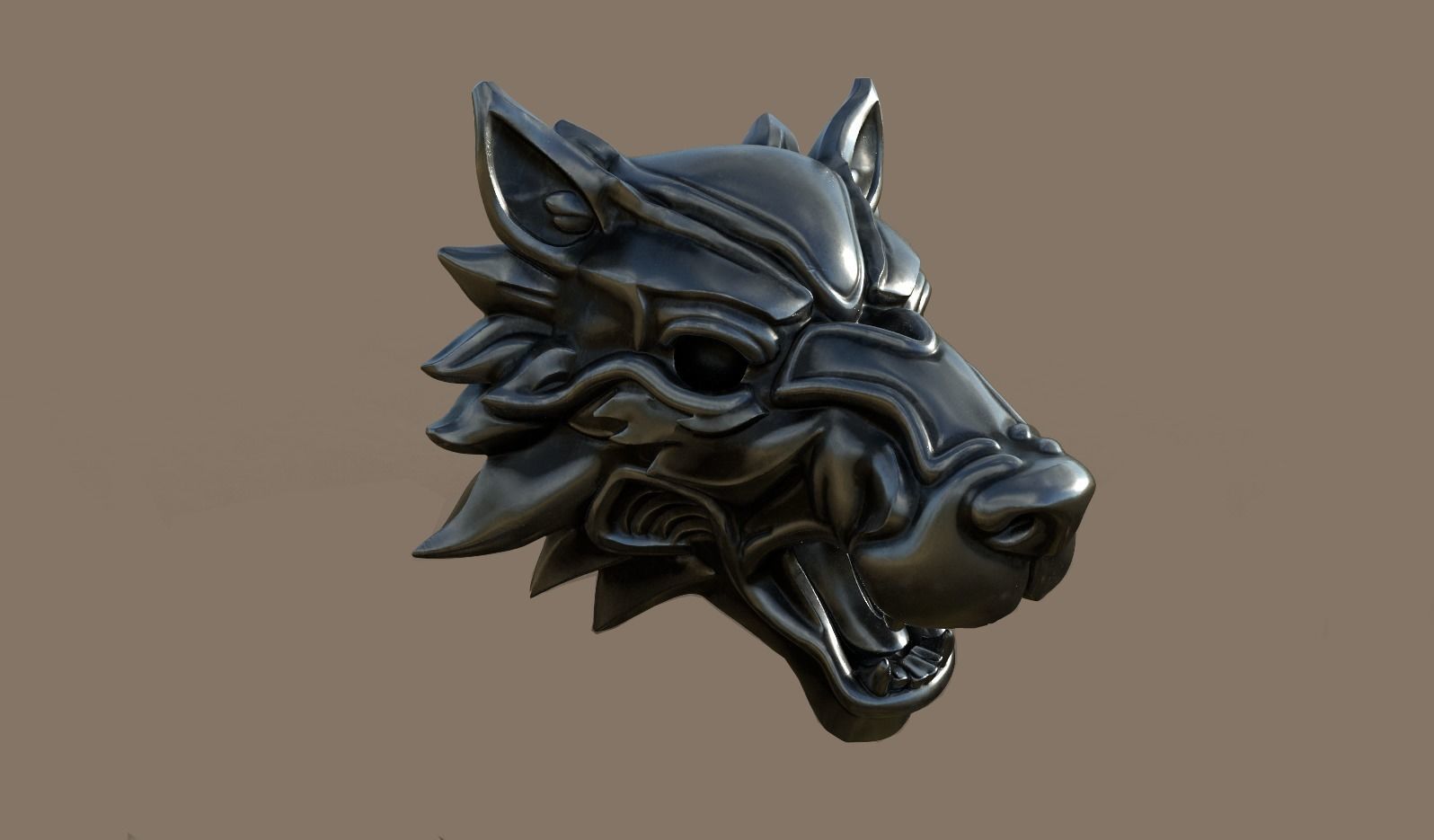Wolf Medallion3 3D print model_2