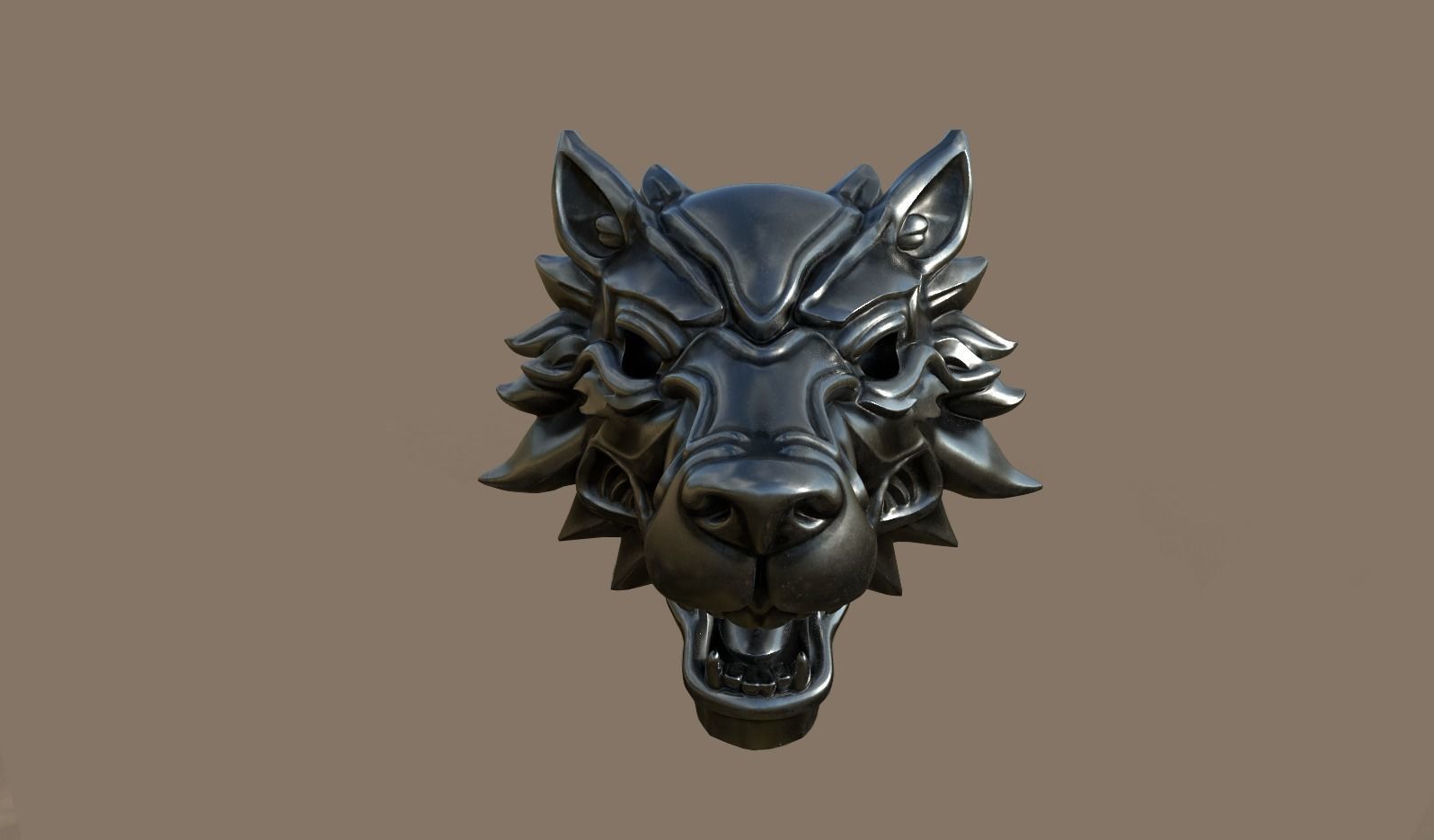 Wolf Medallion3 3D print model_3