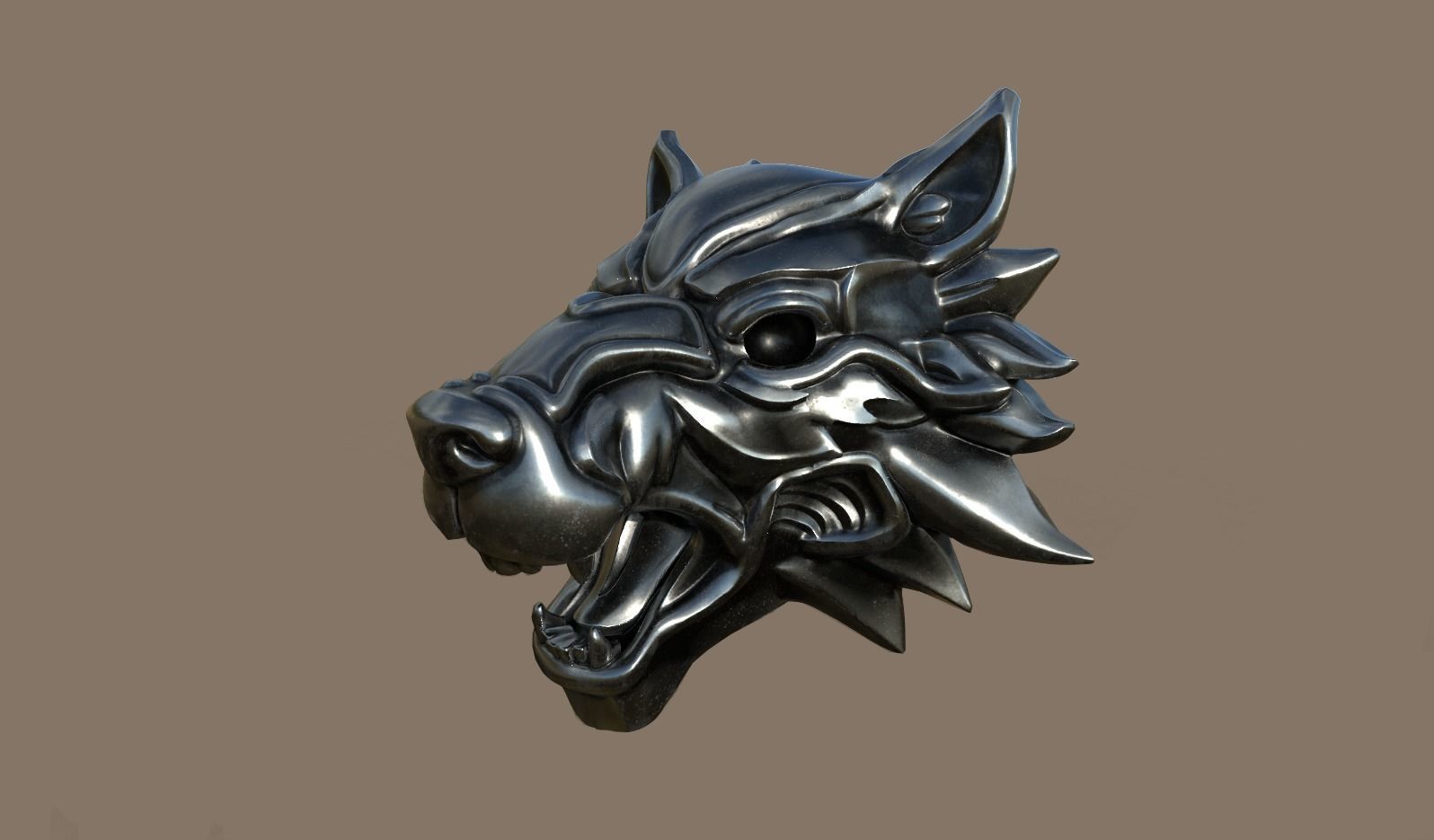 Wolf Medallion3 3D print model_4