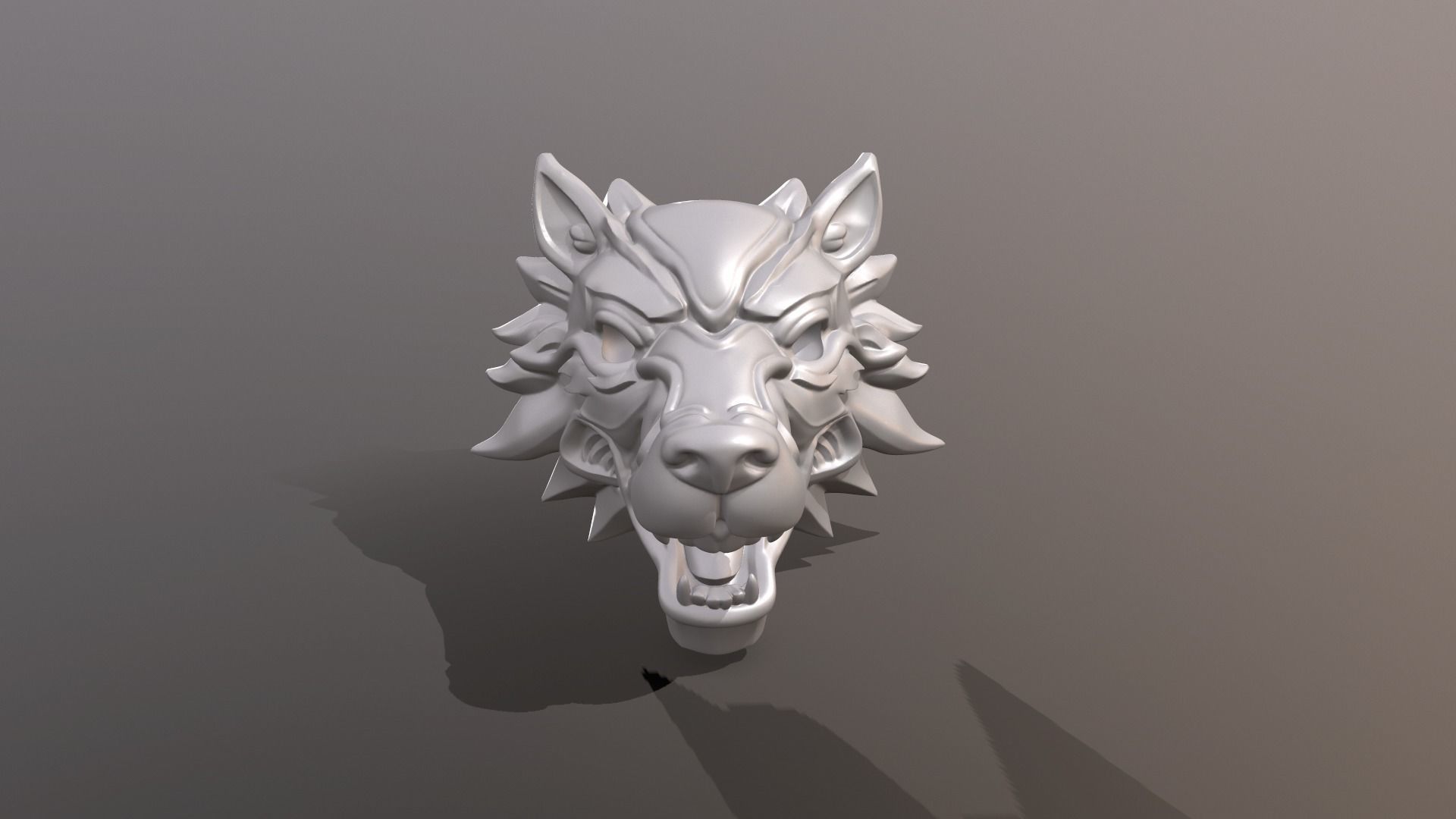 Wolf Medallion3 3D print model_5