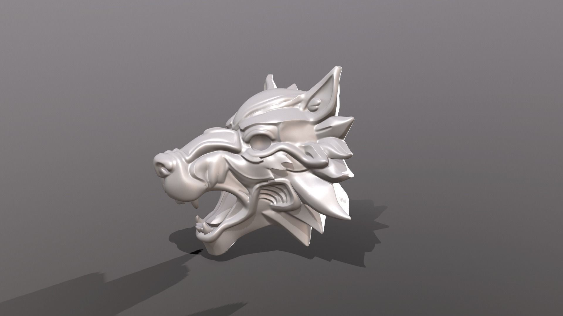 Wolf Medallion3 3D print model_6