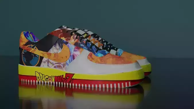 Nike Air Force 1 Dragon Ball Z Design 3D Model