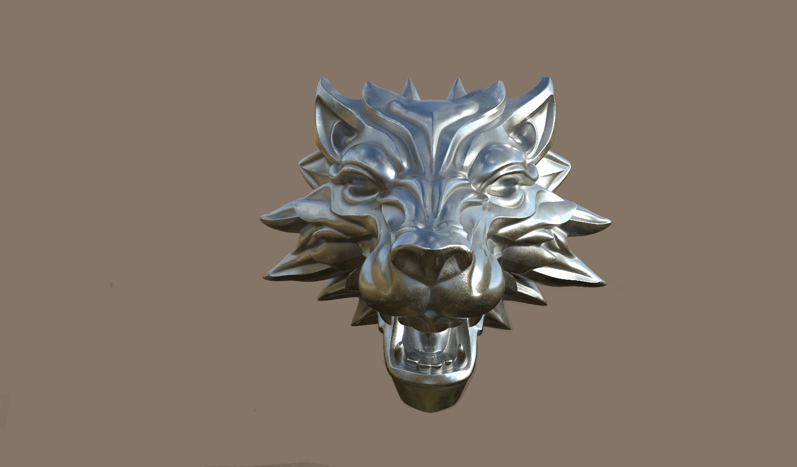 Wolf Medallion4 3D print model_2