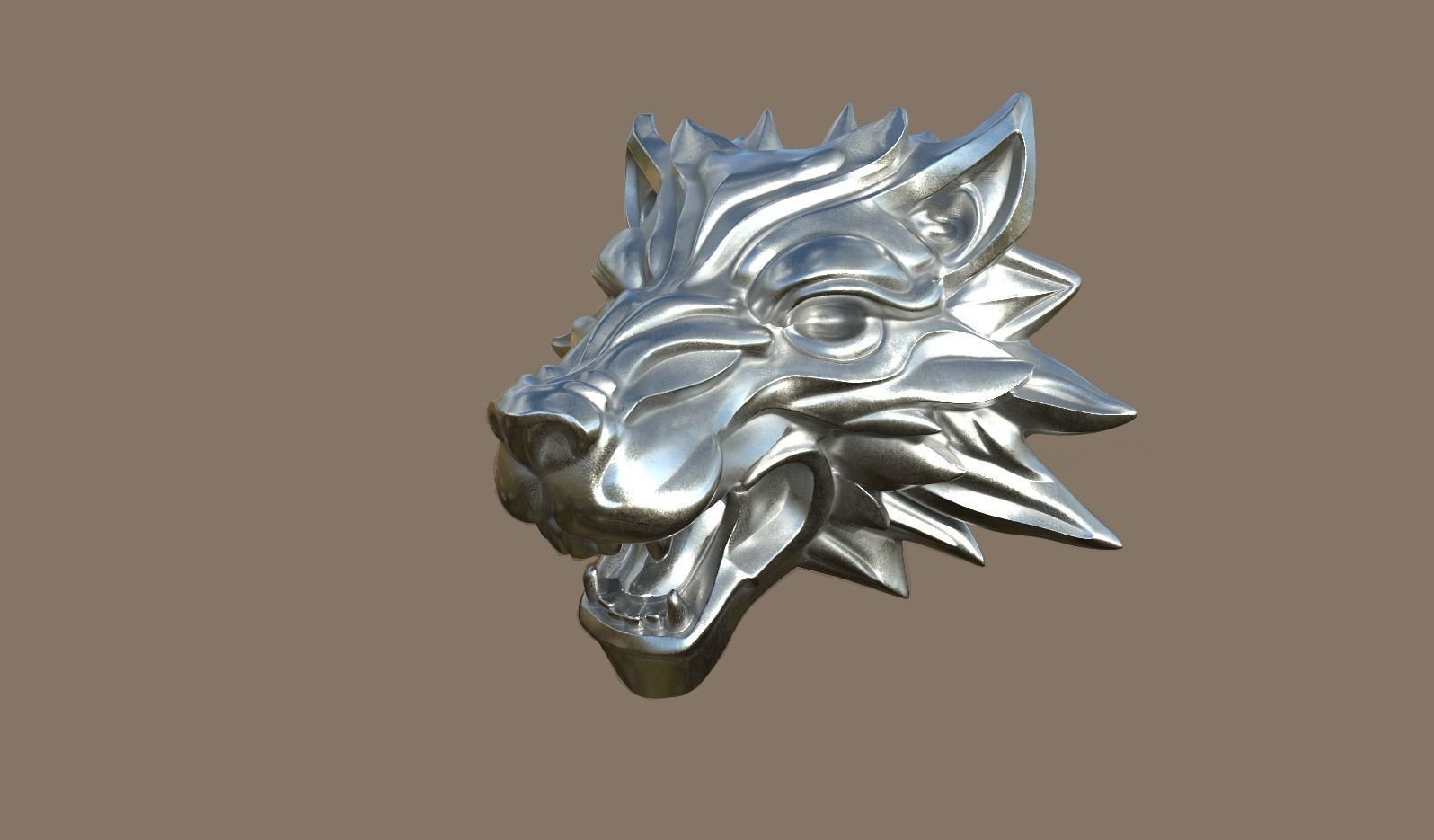 Wolf Medallion4 3D print model_3