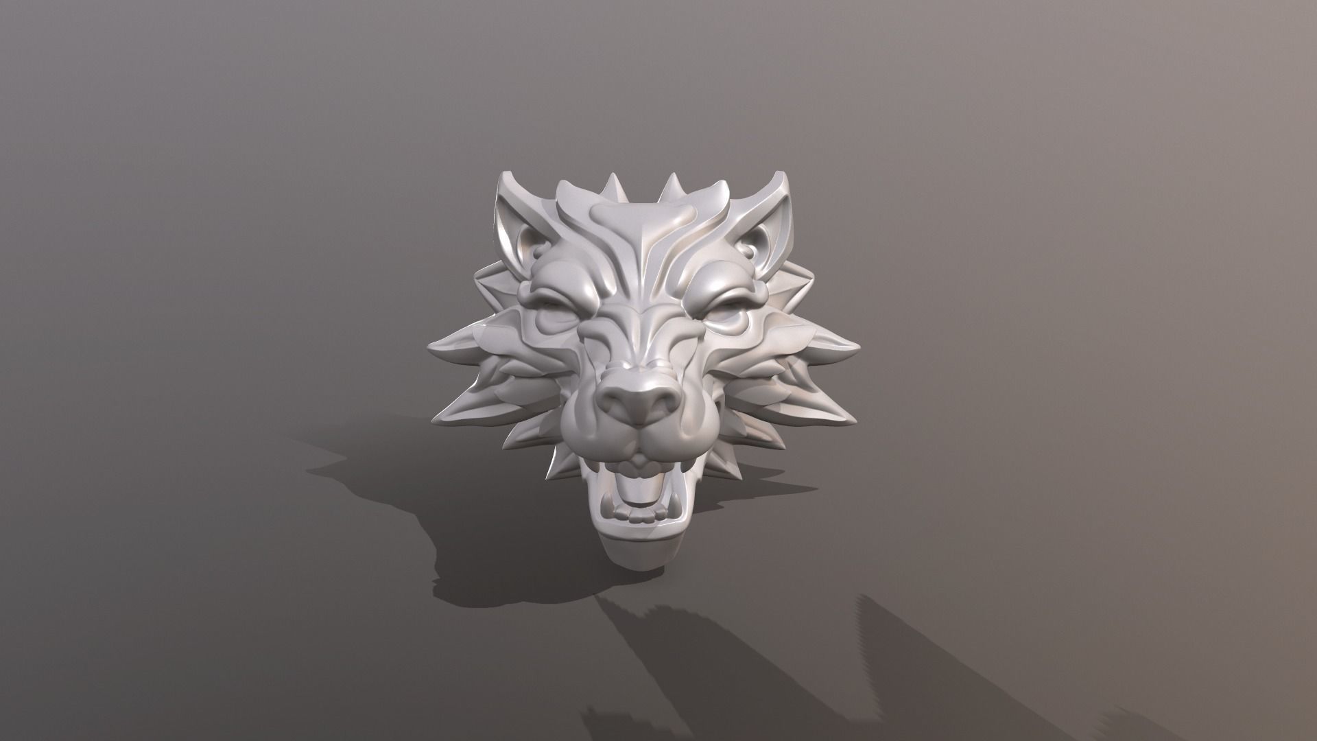 Wolf Medallion4 3D print model_5