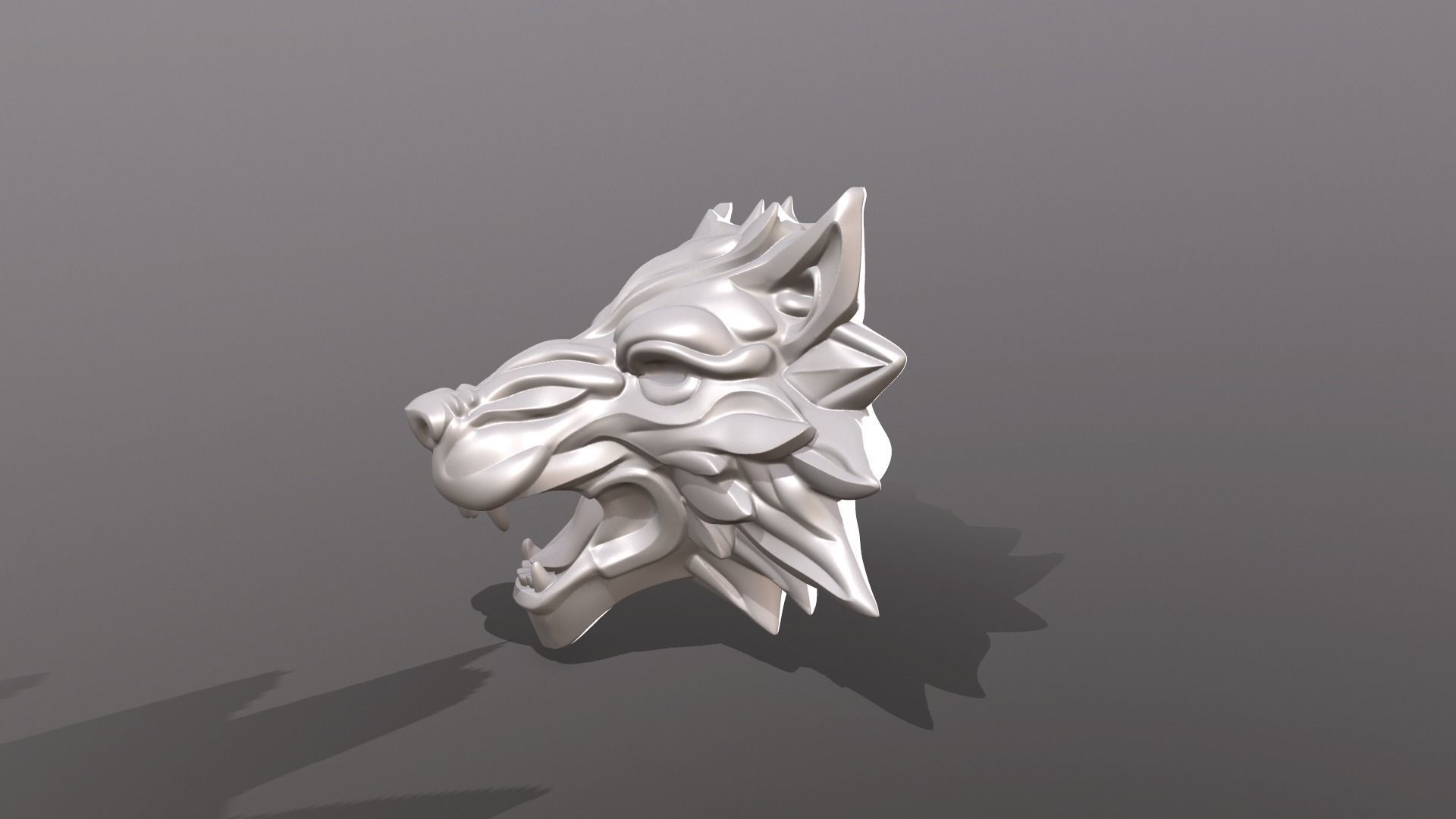 Wolf Medallion4 3D print model_6
