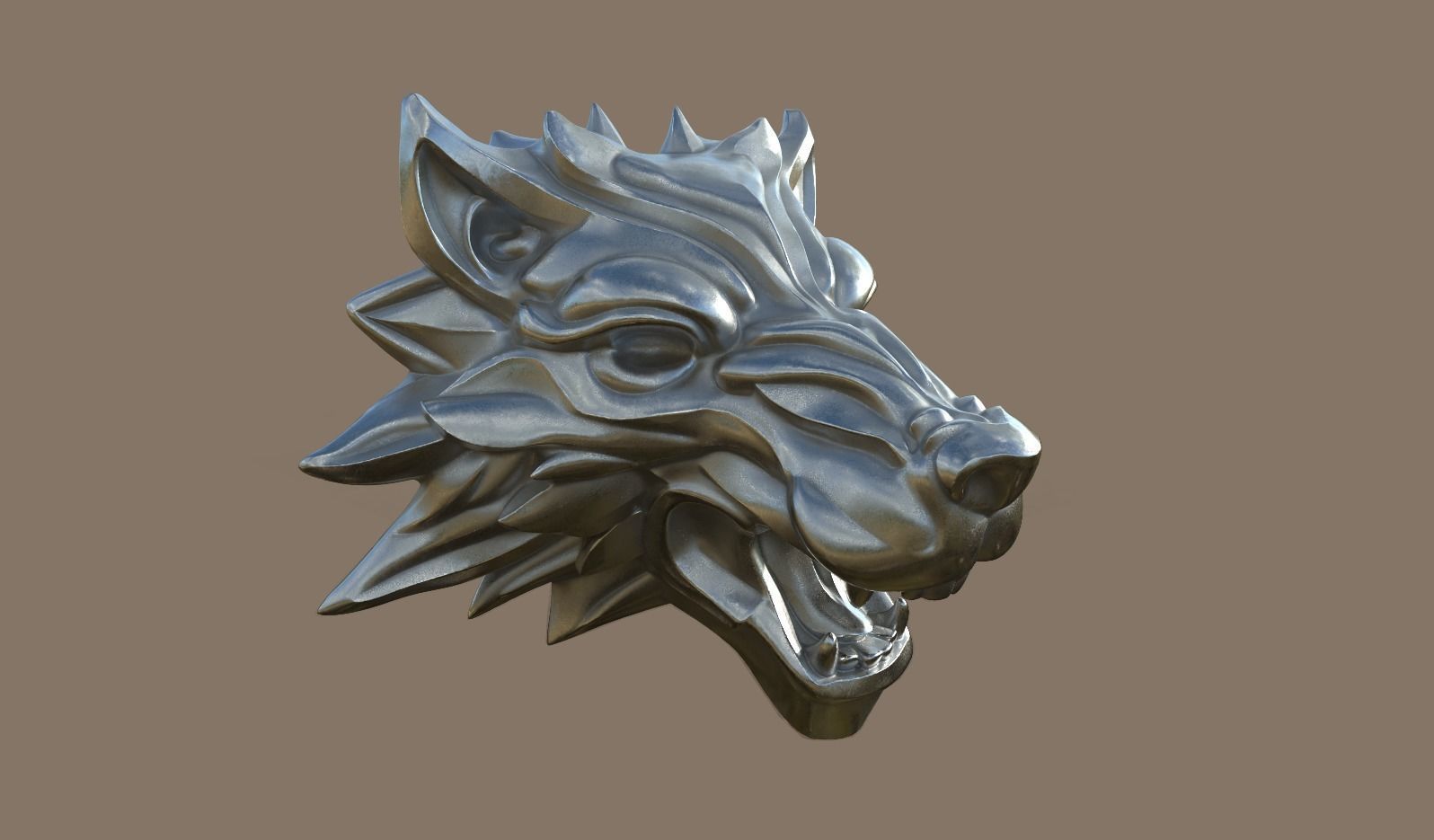 Wolf Medallion4 3D print model_4