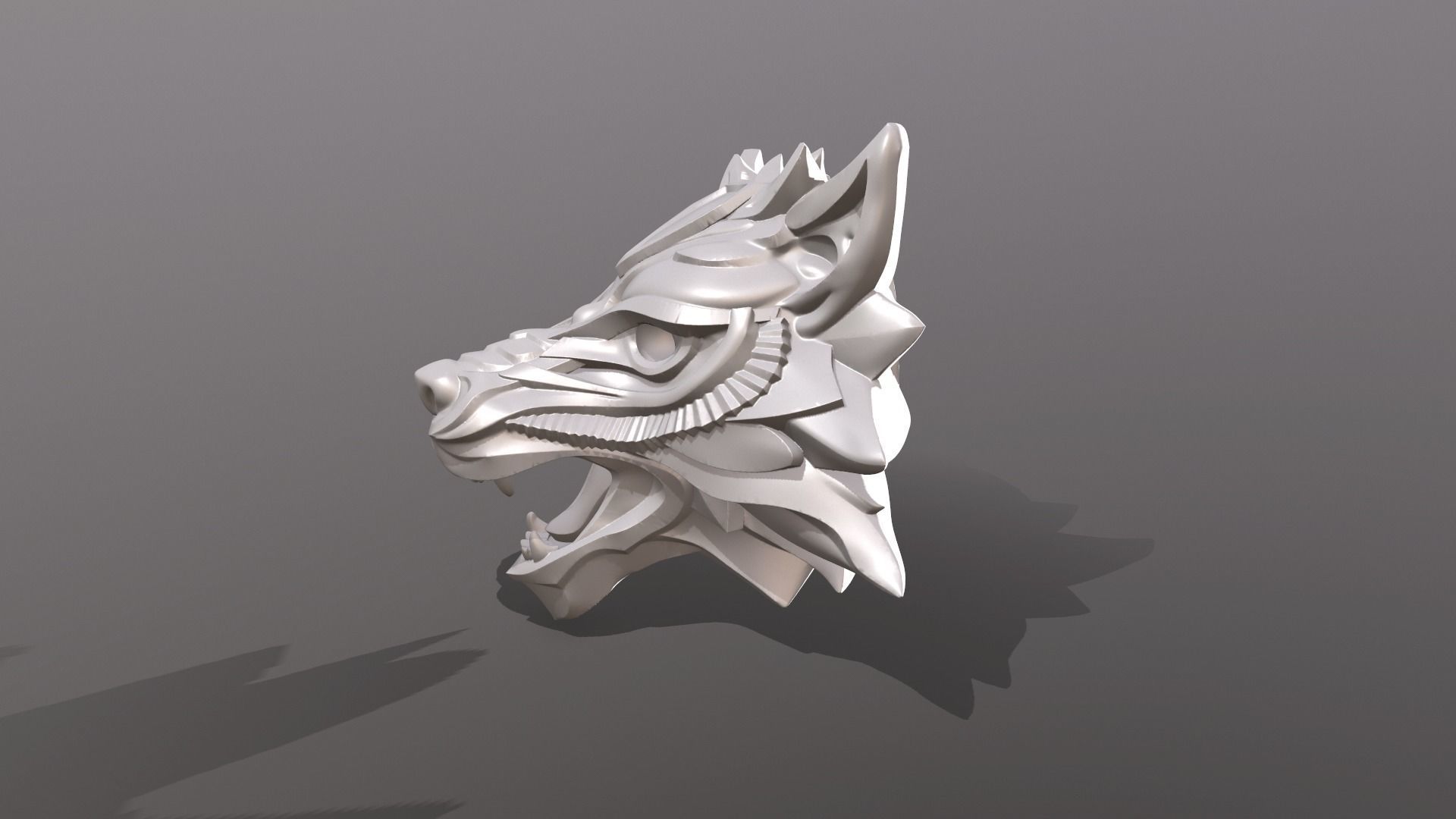 Wolf Medallion5 3D print model_6