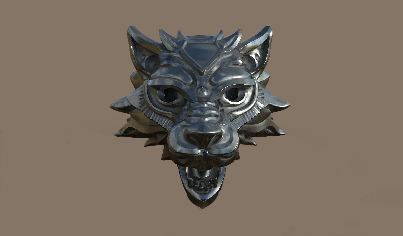 Wolf Medallion5 3D print model_2