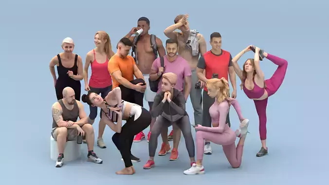 Sporty characters 23 3D Model Collection