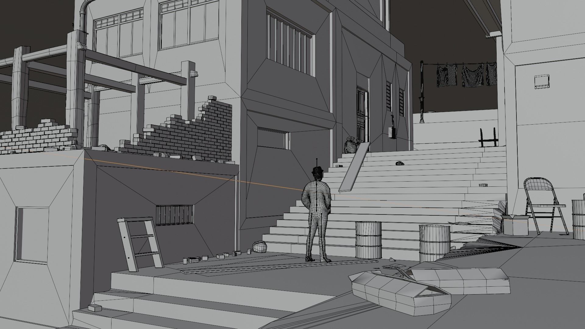 3d concept art with building 3D model_6