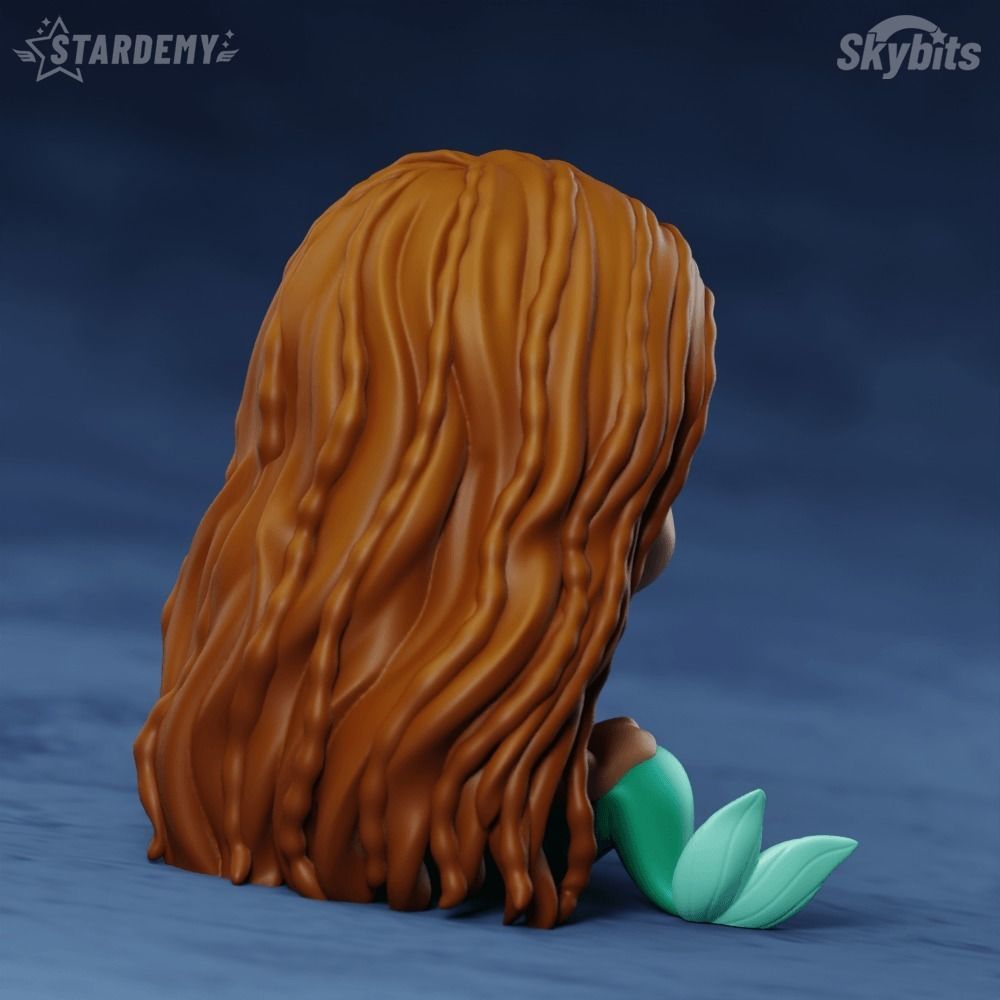 ARIEL CHIBI LITTLE MERMAID LIVE  MOVIE 2 MODELS NO SUPPORTS 3D print model_8