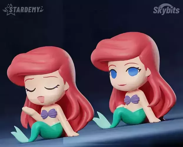 ARIEL CHIBI LITTLE MERMAID 2 MODELS NO SUPPORTS