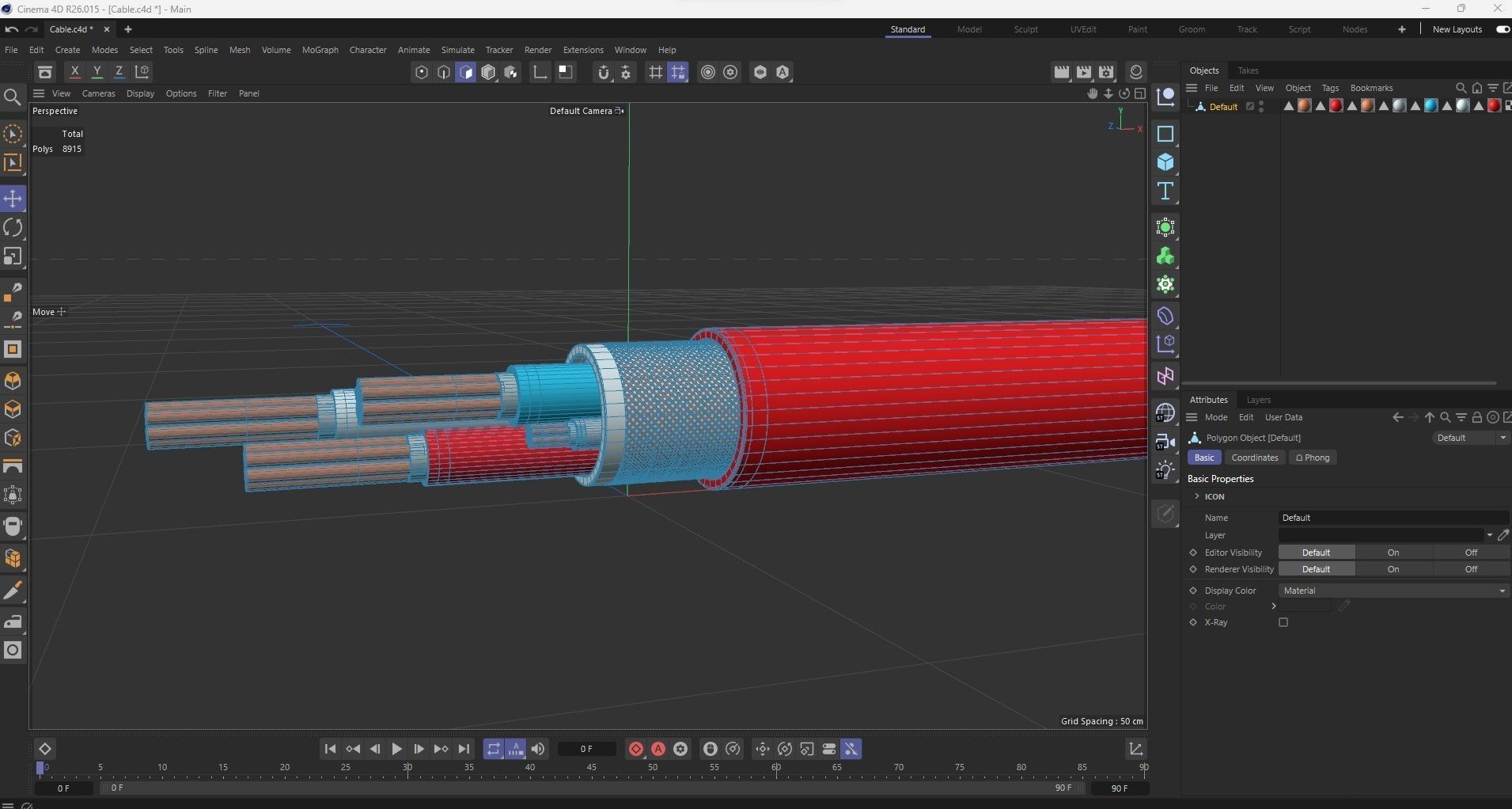 Cable Low-poly 3D model_10