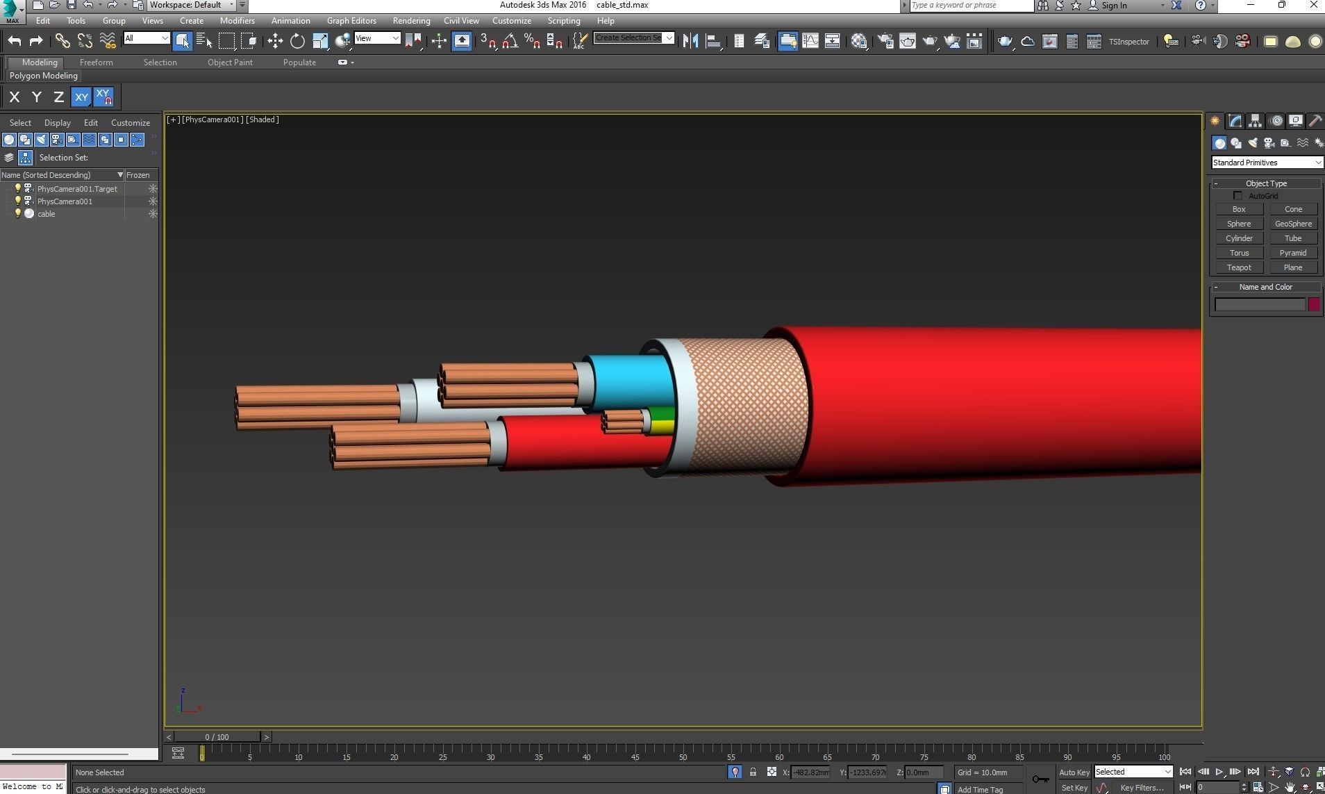Cable Low-poly 3D model_7