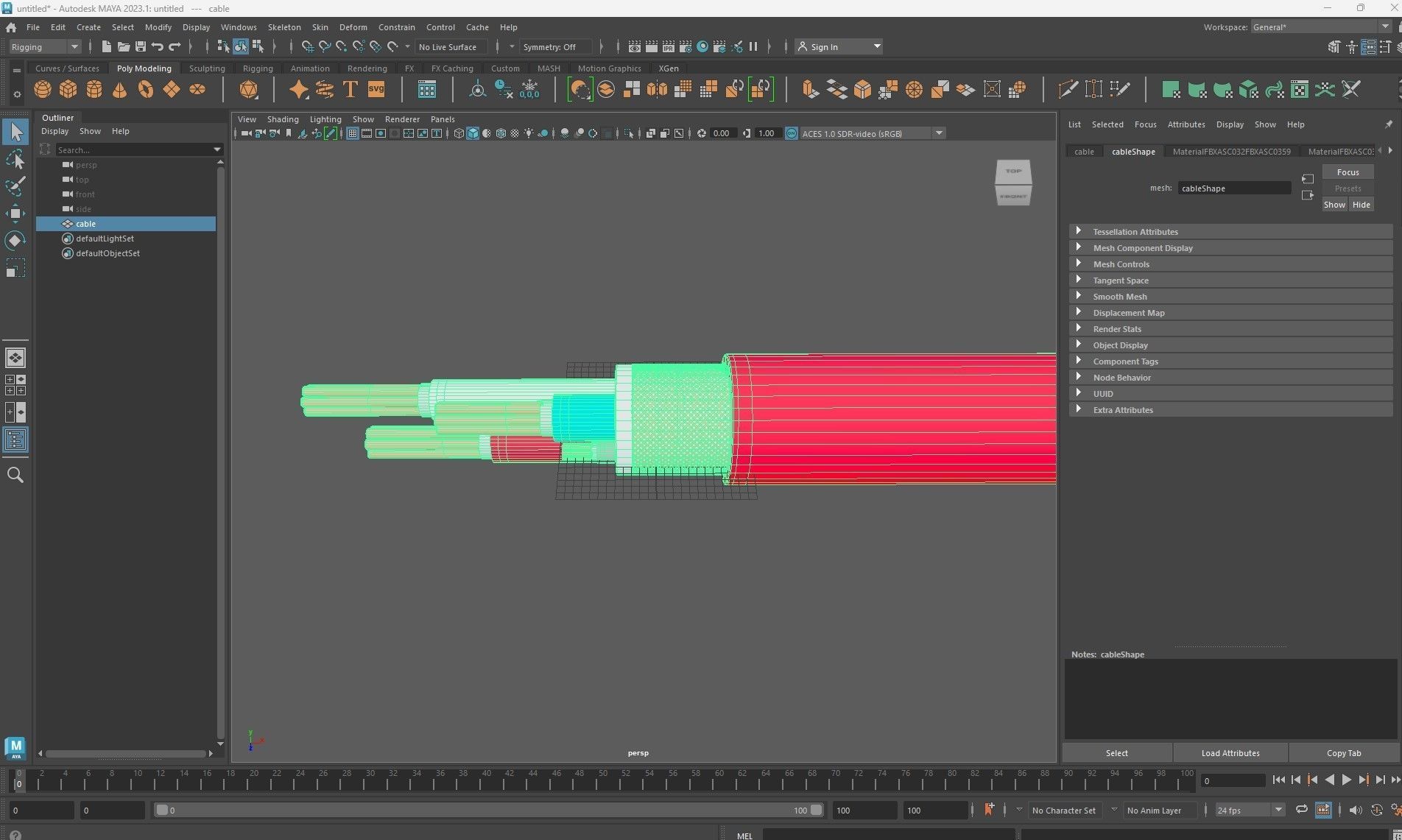Cable Low-poly 3D model_14
