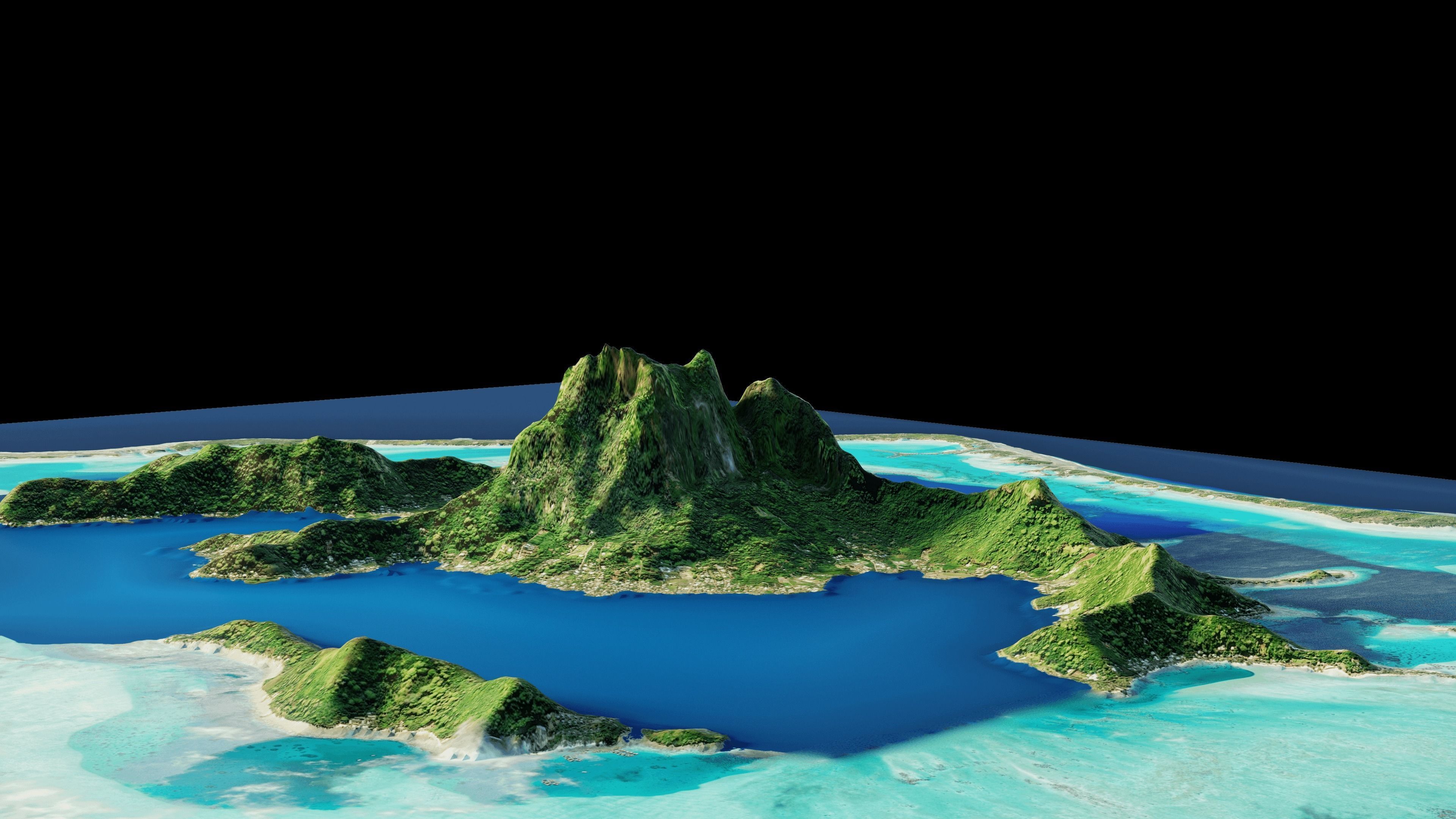 Bora Bora 3d model terrain 3D model_7