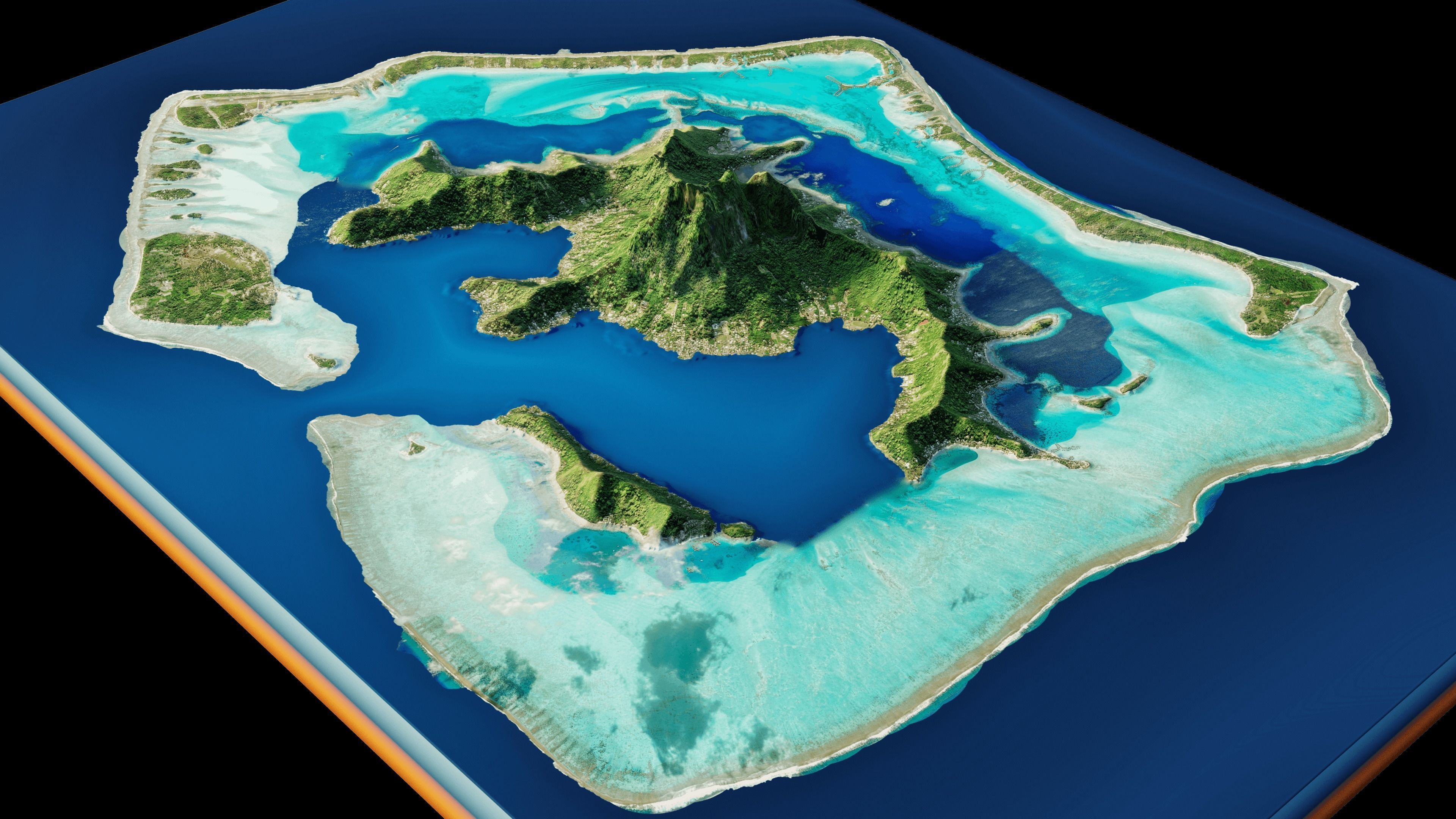 Bora Bora 3d model terrain 3D model_1