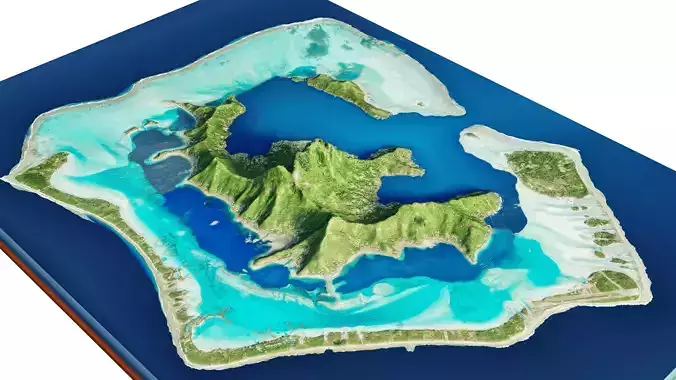 Bora Bora 3d model terrain
