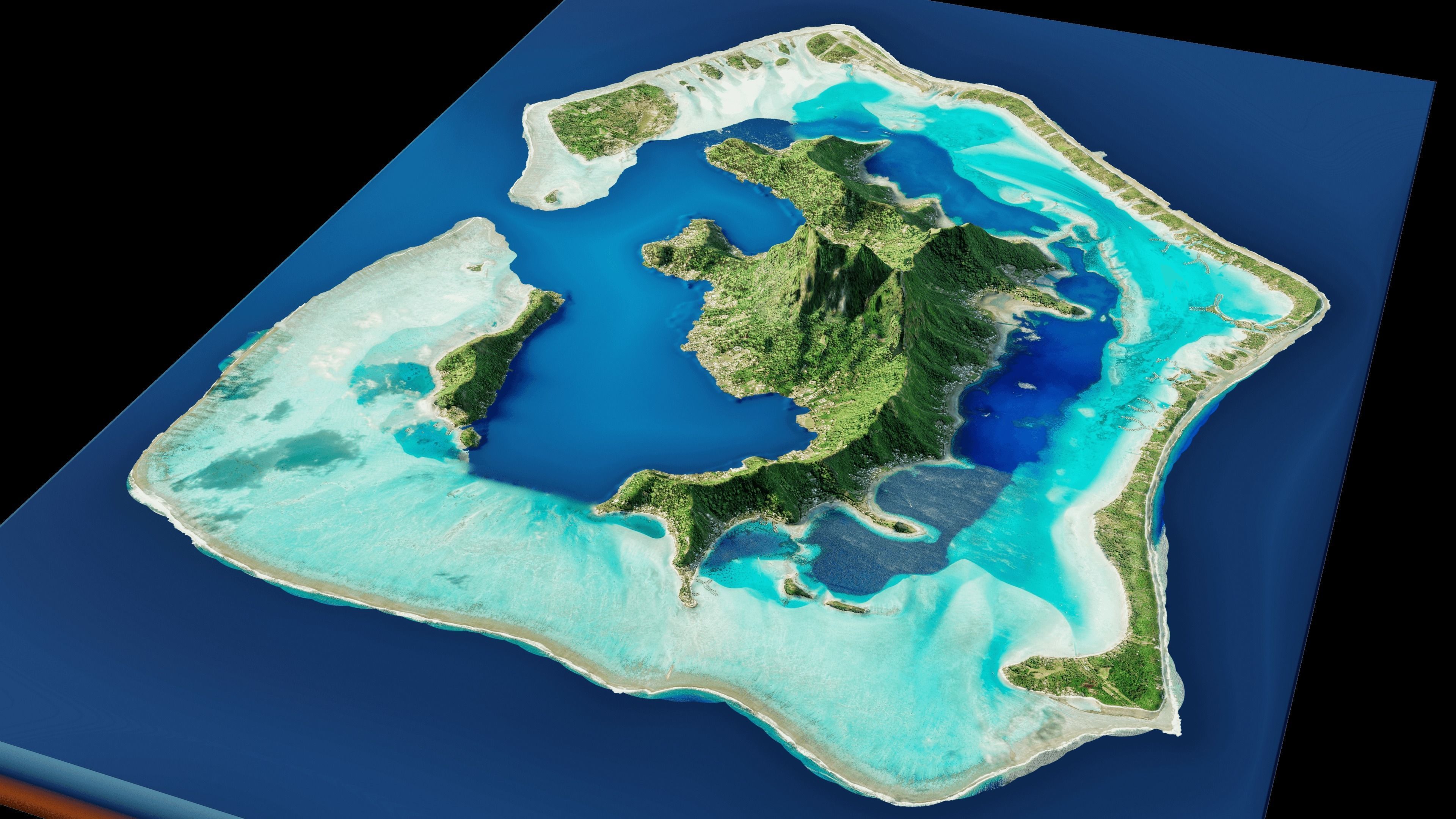 Bora Bora 3d model terrain 3D model_8
