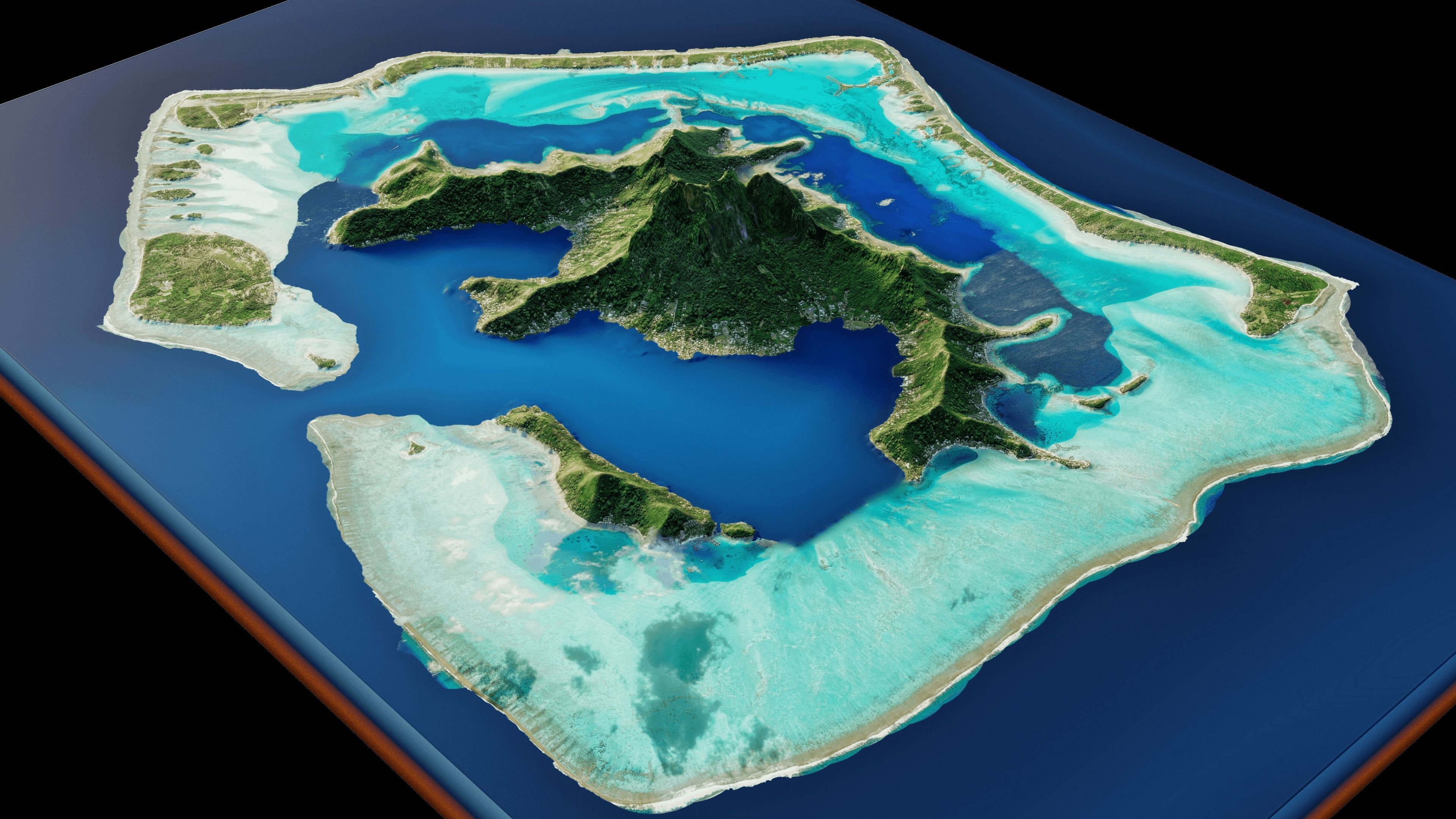 Bora Bora 3d model terrain 3D model_5