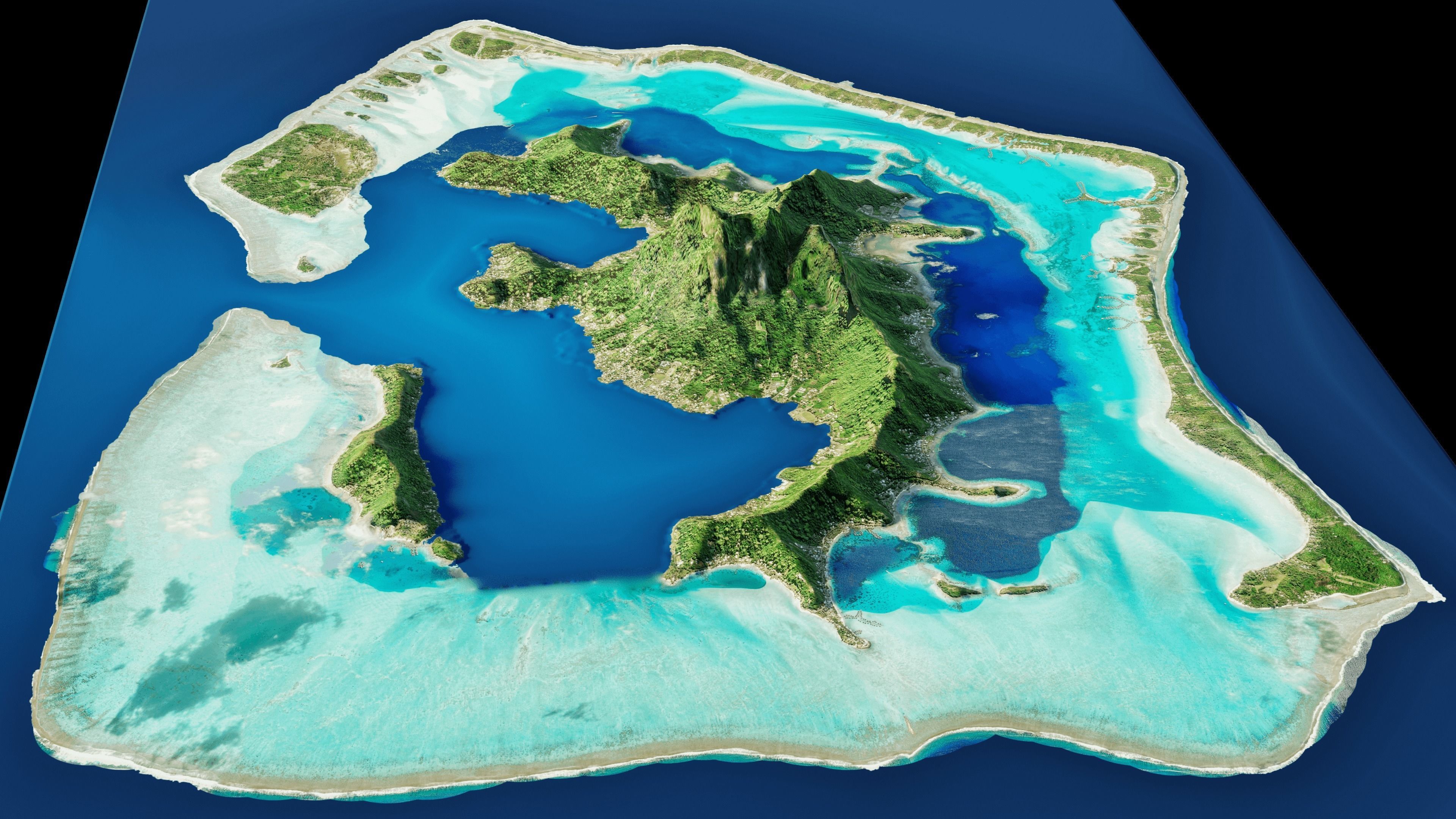 Bora Bora 3d model terrain 3D model_3