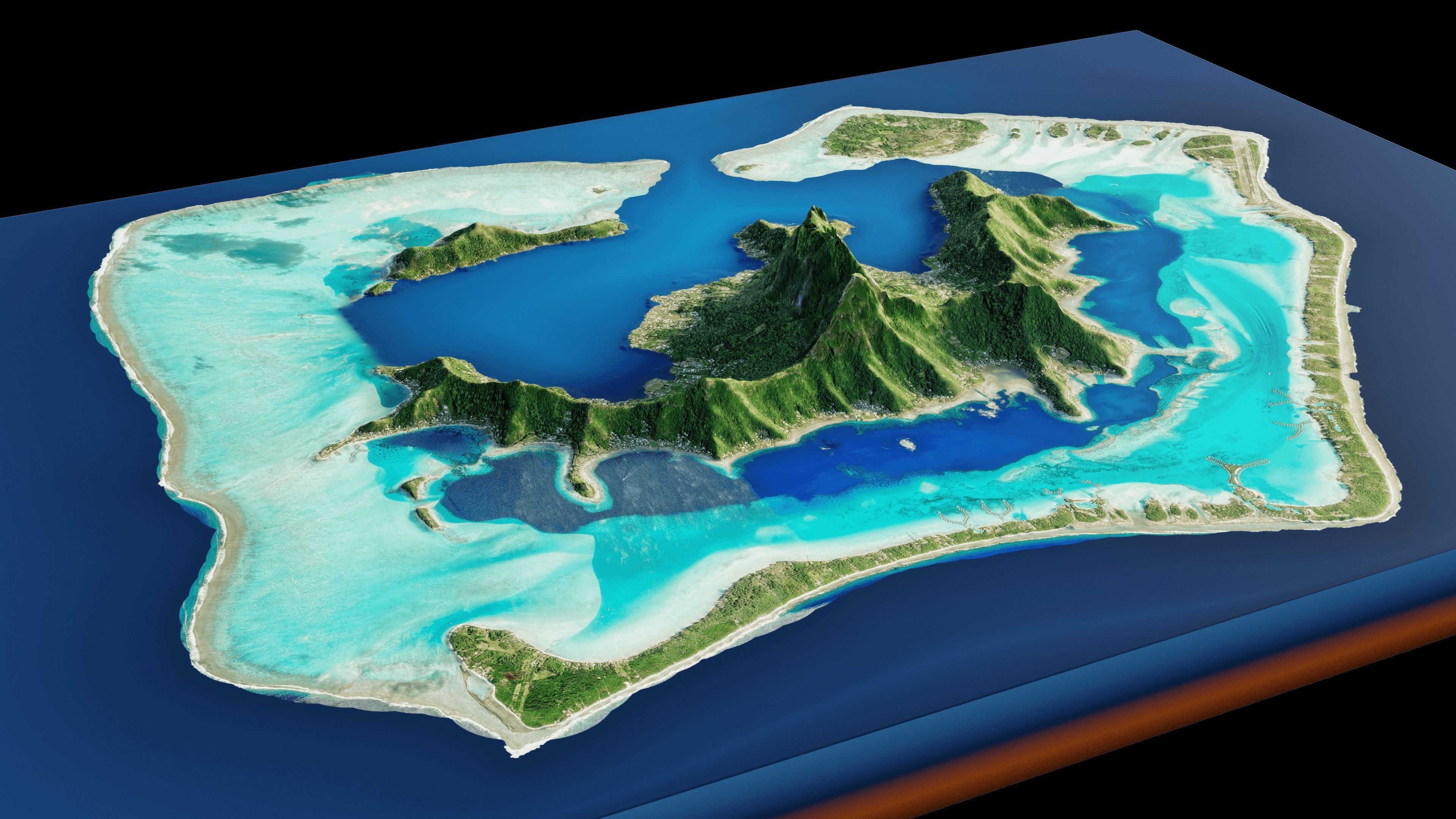 Bora Bora 3d model terrain 3D model_9